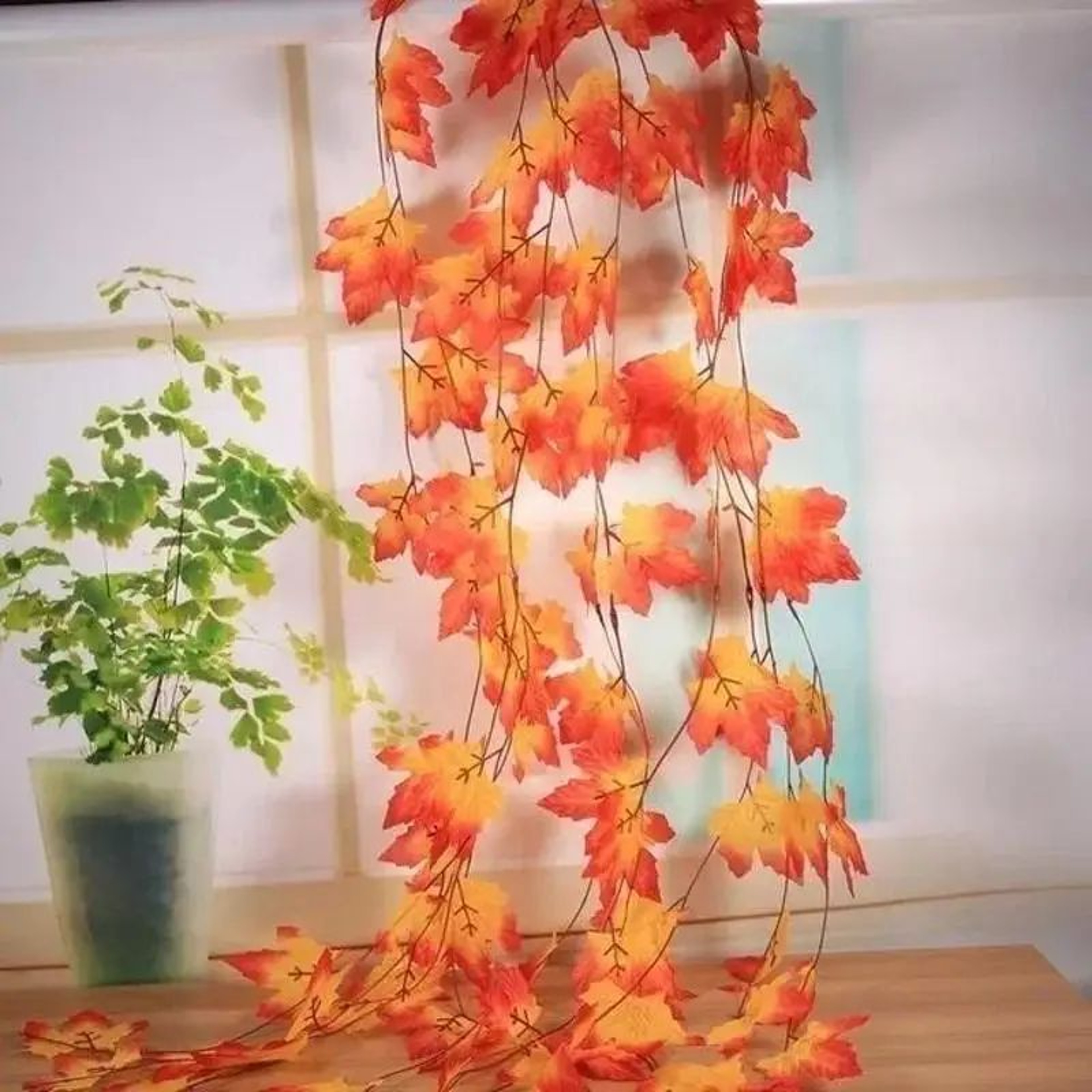 23M Artificial Maple Leaf Garland For Autumn  Holiday Decor 5