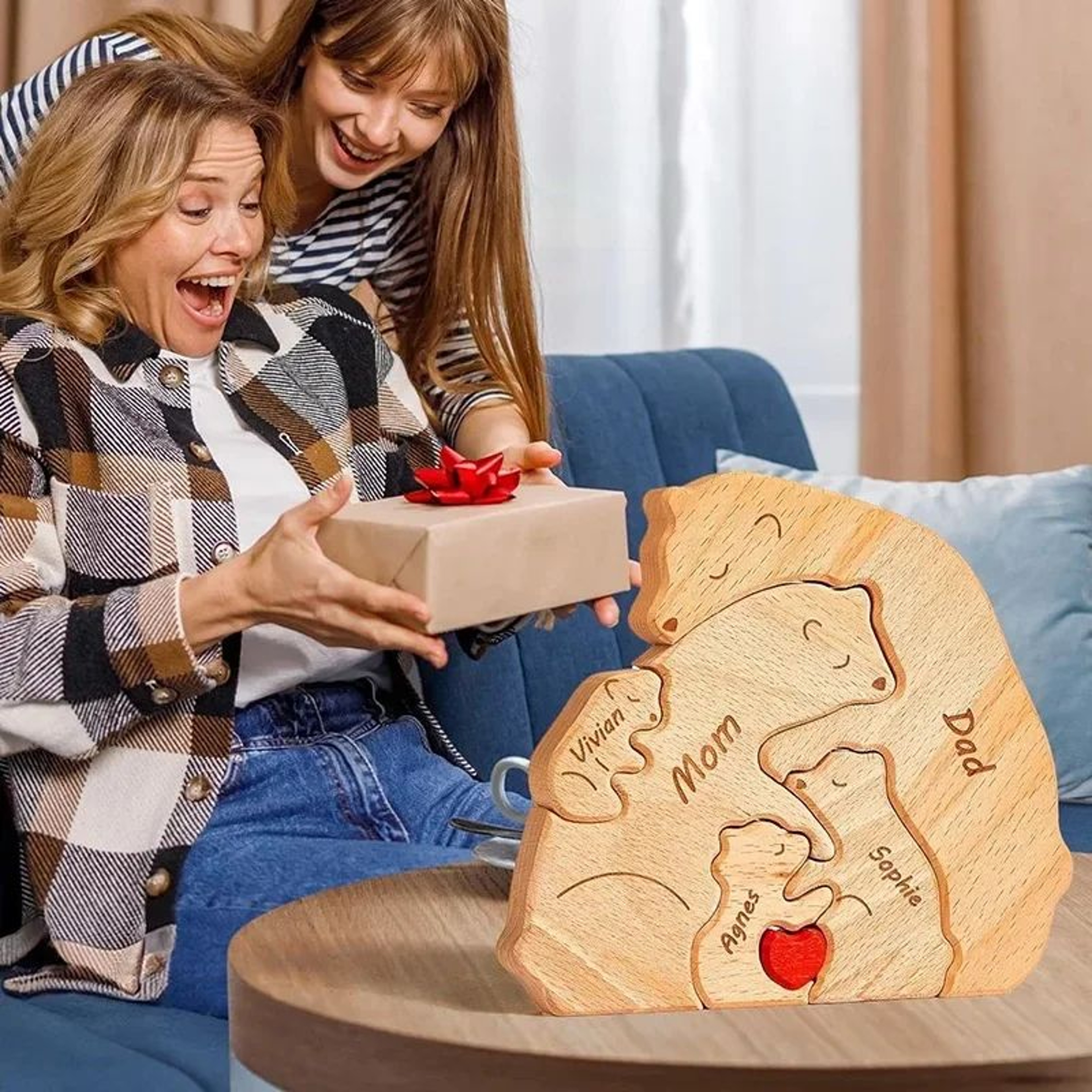 Personalized Family Bear Puzzle  Custom Name Wooden Keepsake Decor 3