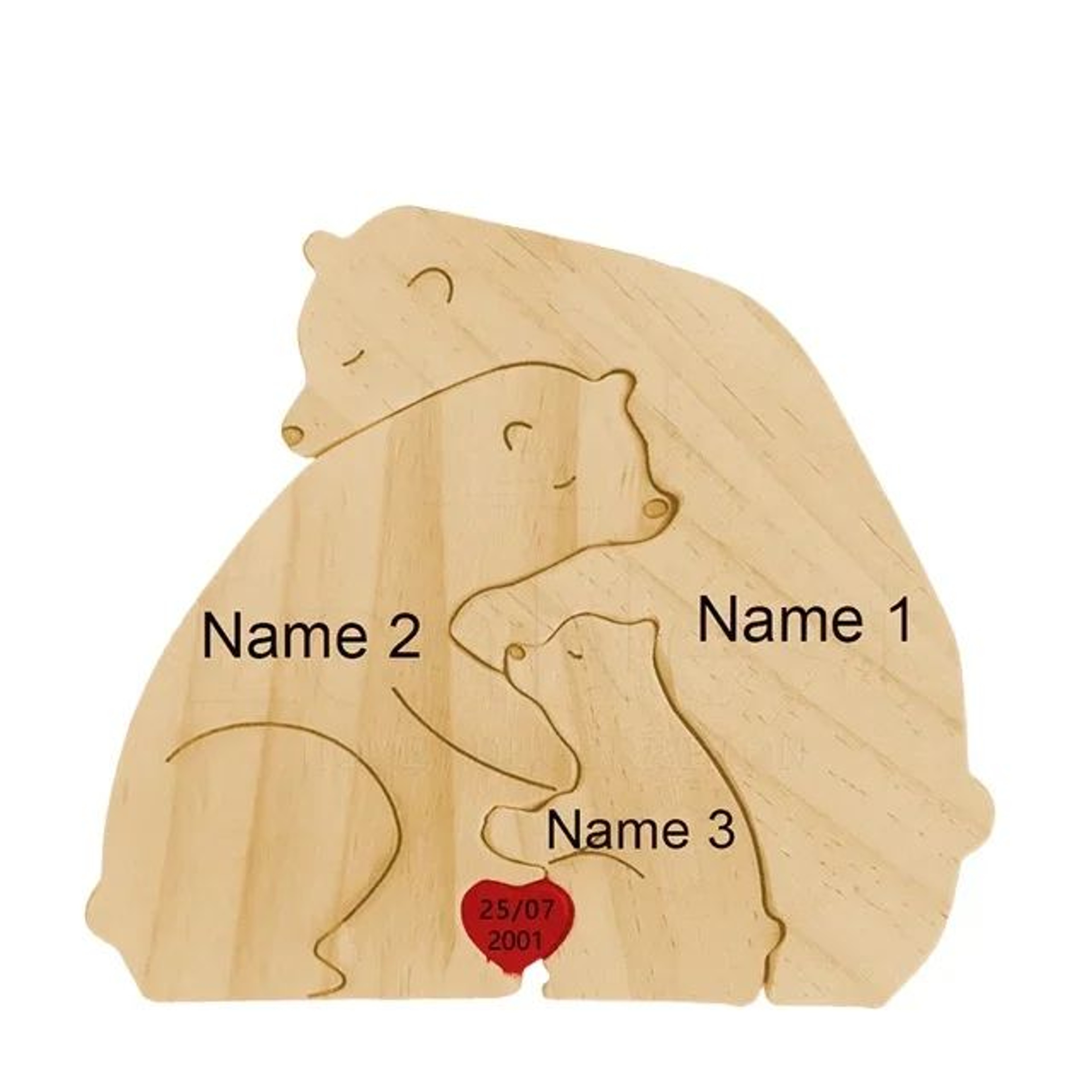 Personalized Family Bear Puzzle  Custom Name Wooden Keepsake Decor 7