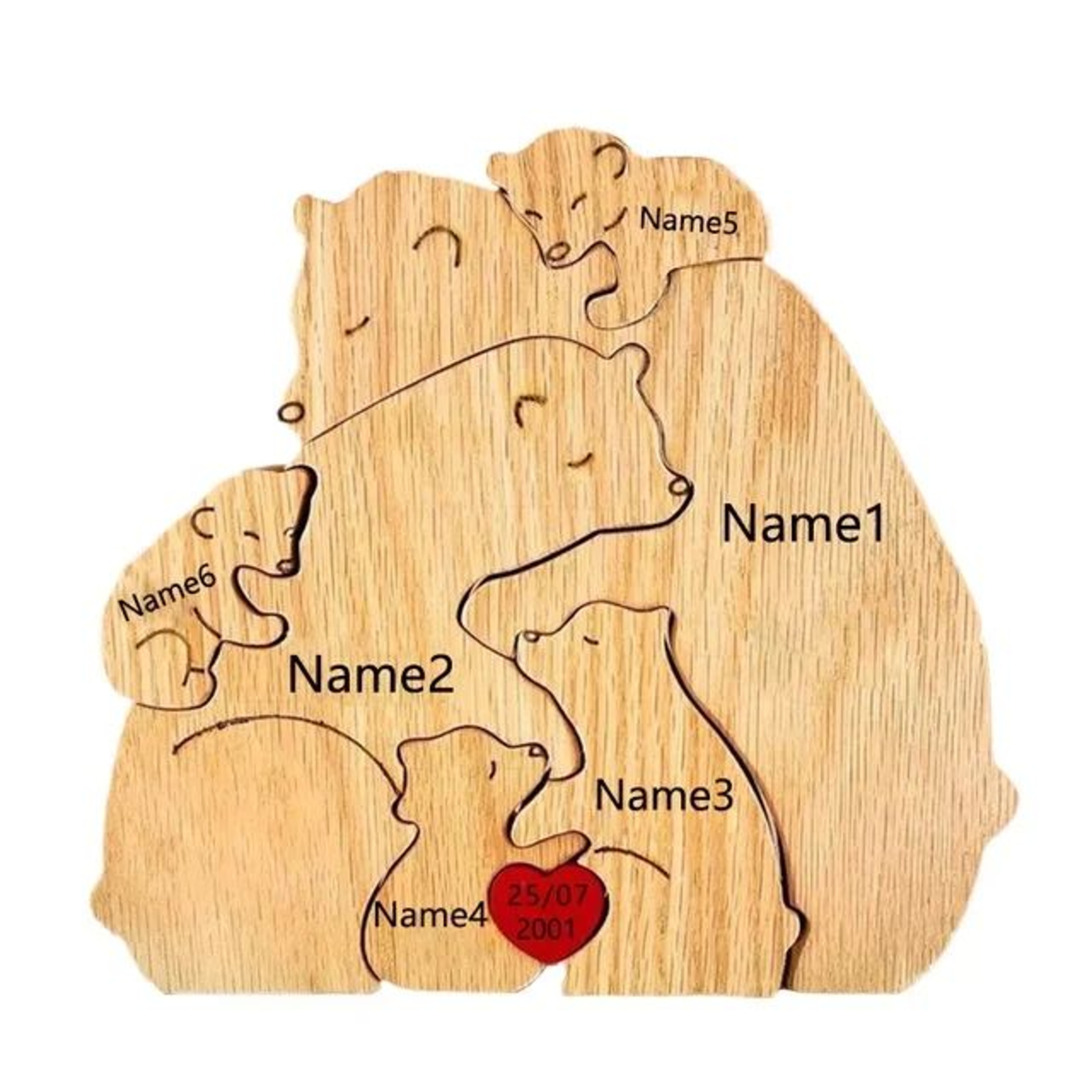 Personalized Family Bear Puzzle  Custom Name Wooden Keepsake Decor 10