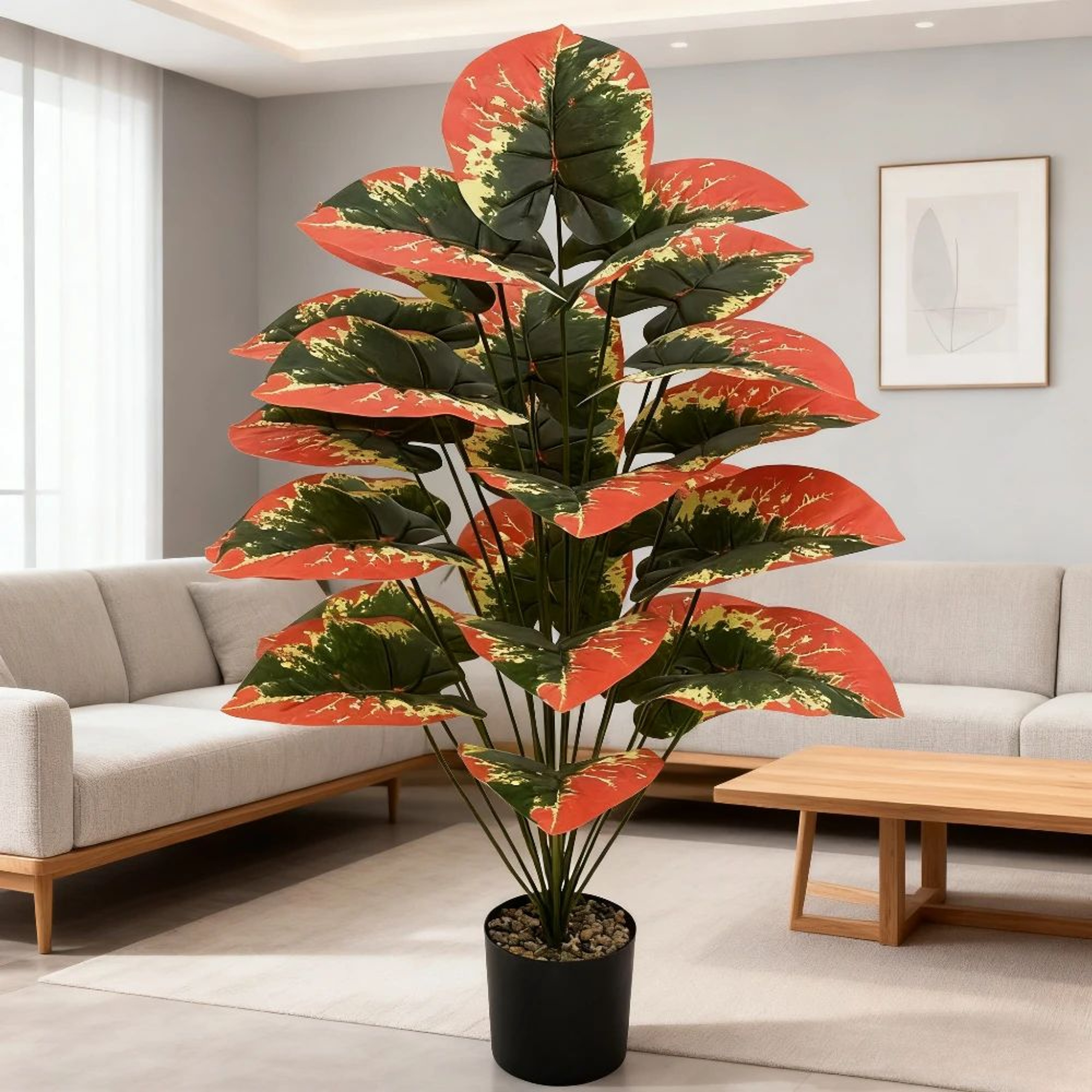 ColorBlock 24Leaf Artificial Tropical Plant For Modern Home  Office Decor 0