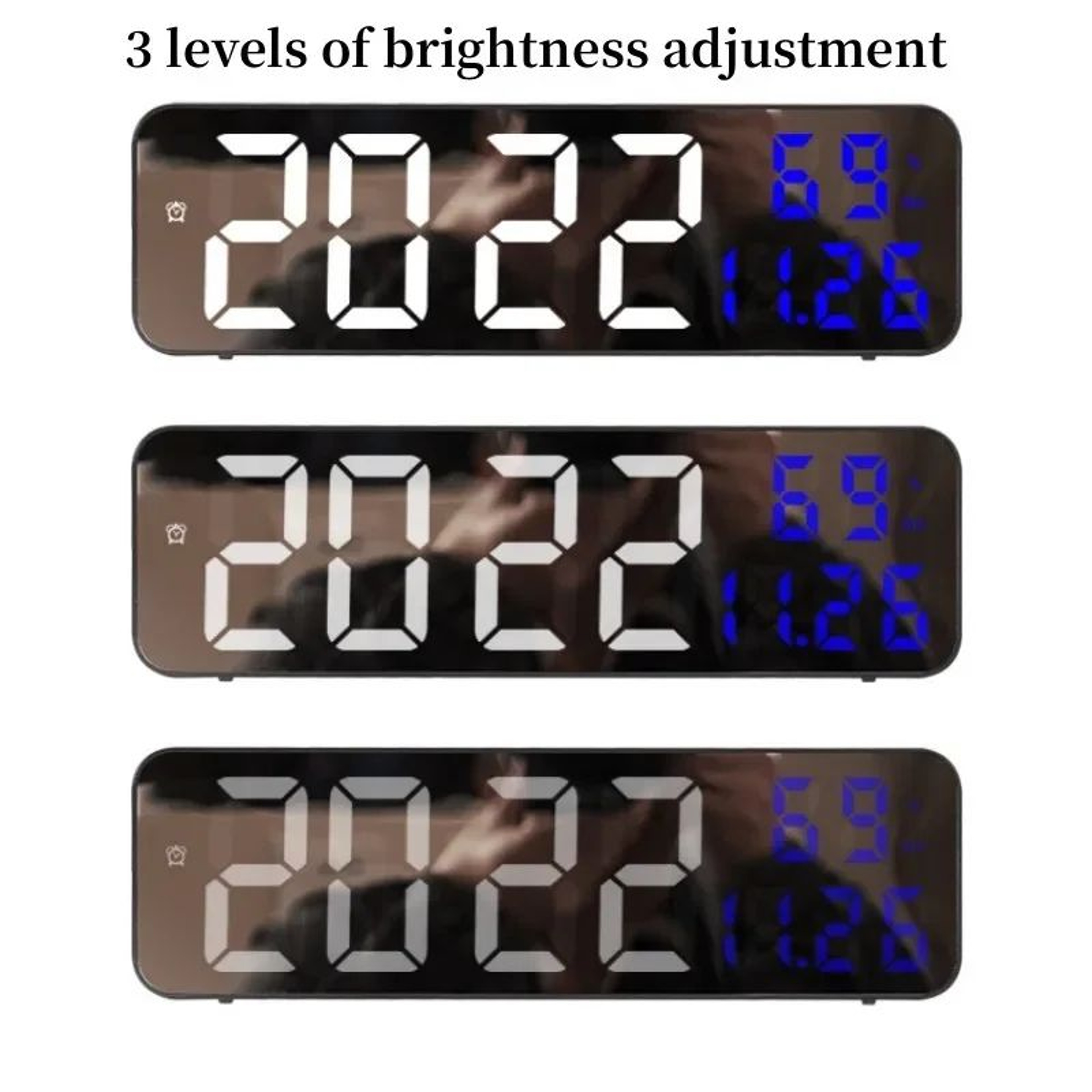 9Inch Large Digital Wall Clock With Temperature  Humidity Display Night Mode And Snooze 5