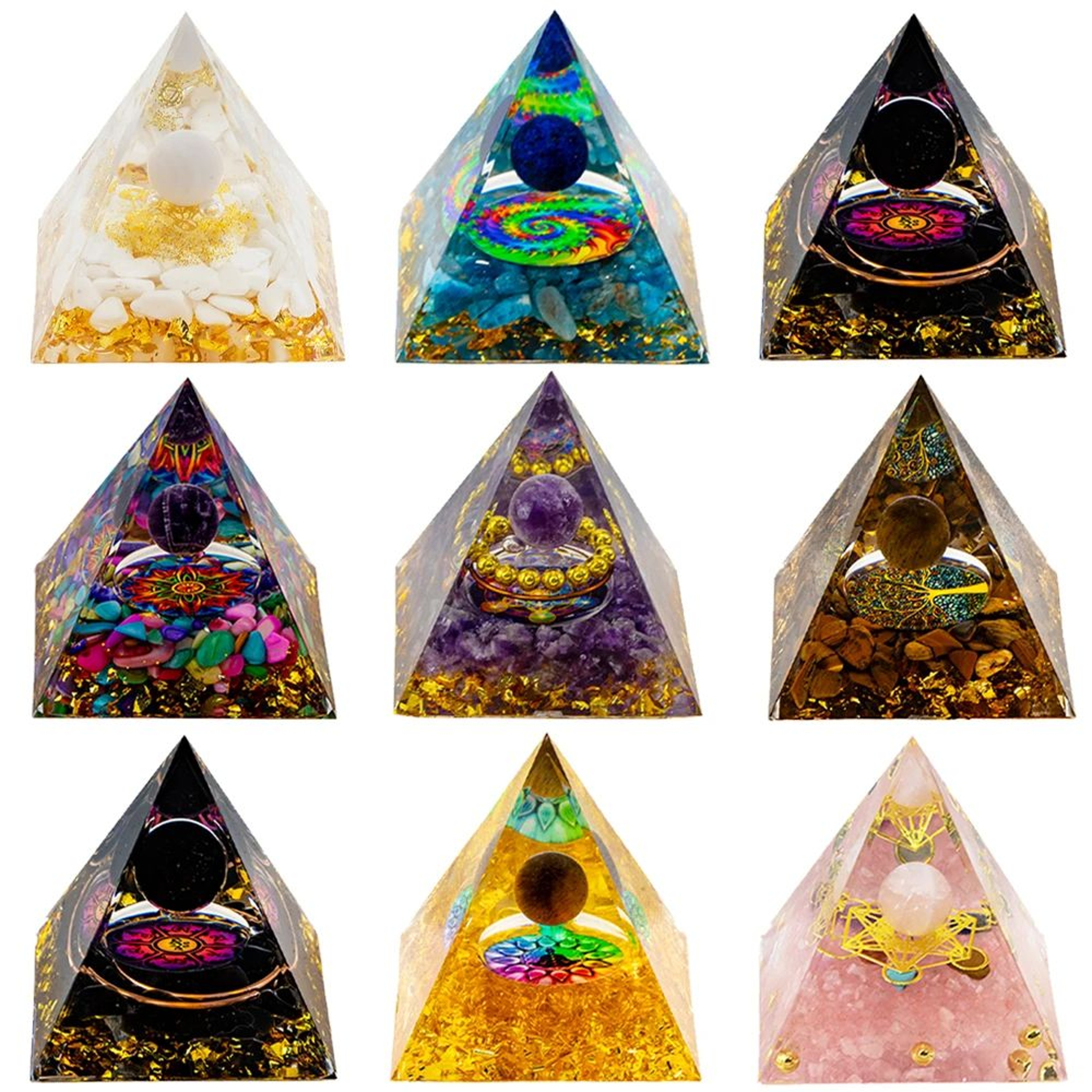 Peridot  Amethyst Crystal Pyramid Energy Generator For Meditation And Decor 2