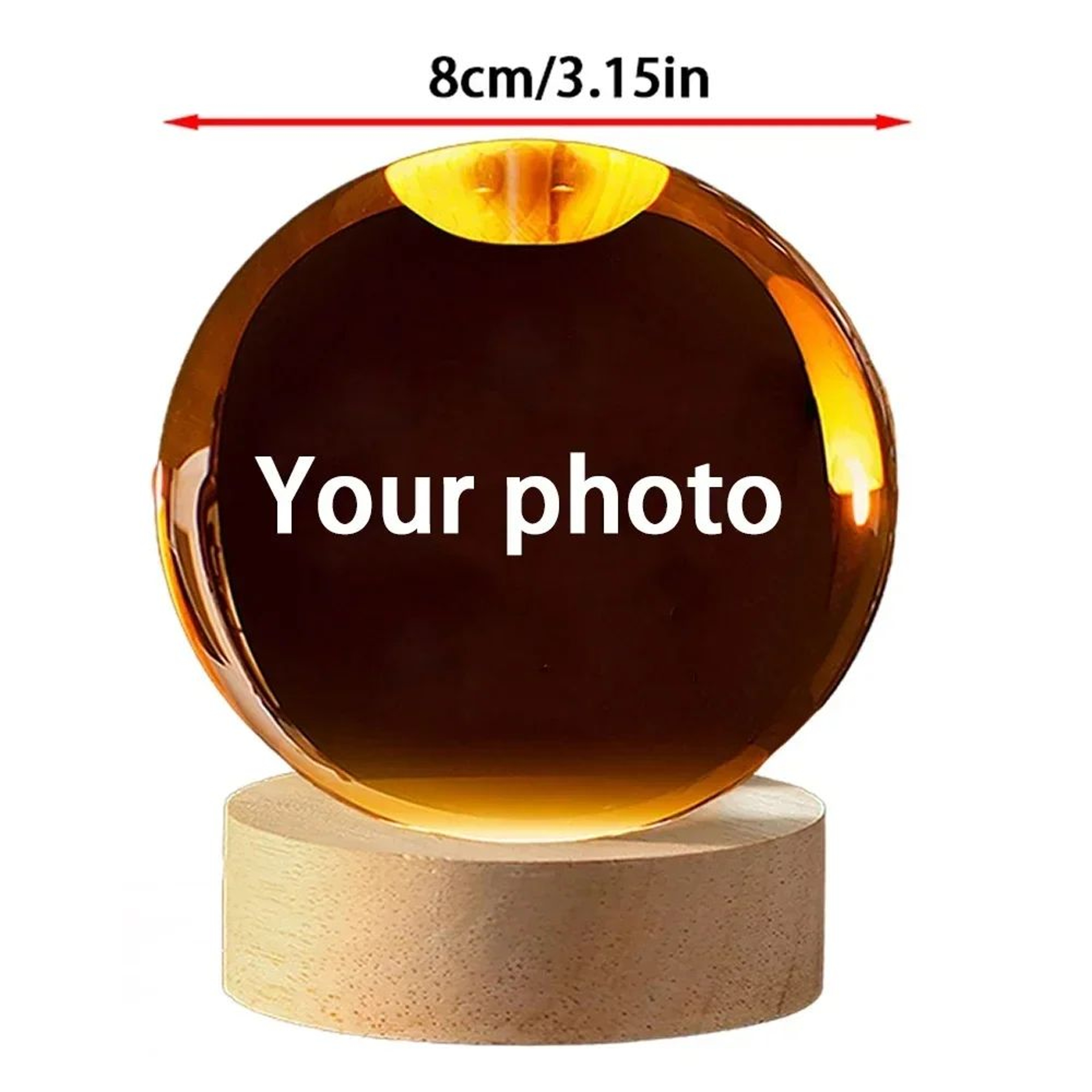 Personalized 3D Crystal Ball Night Light With Custom Photo Engraving 7
