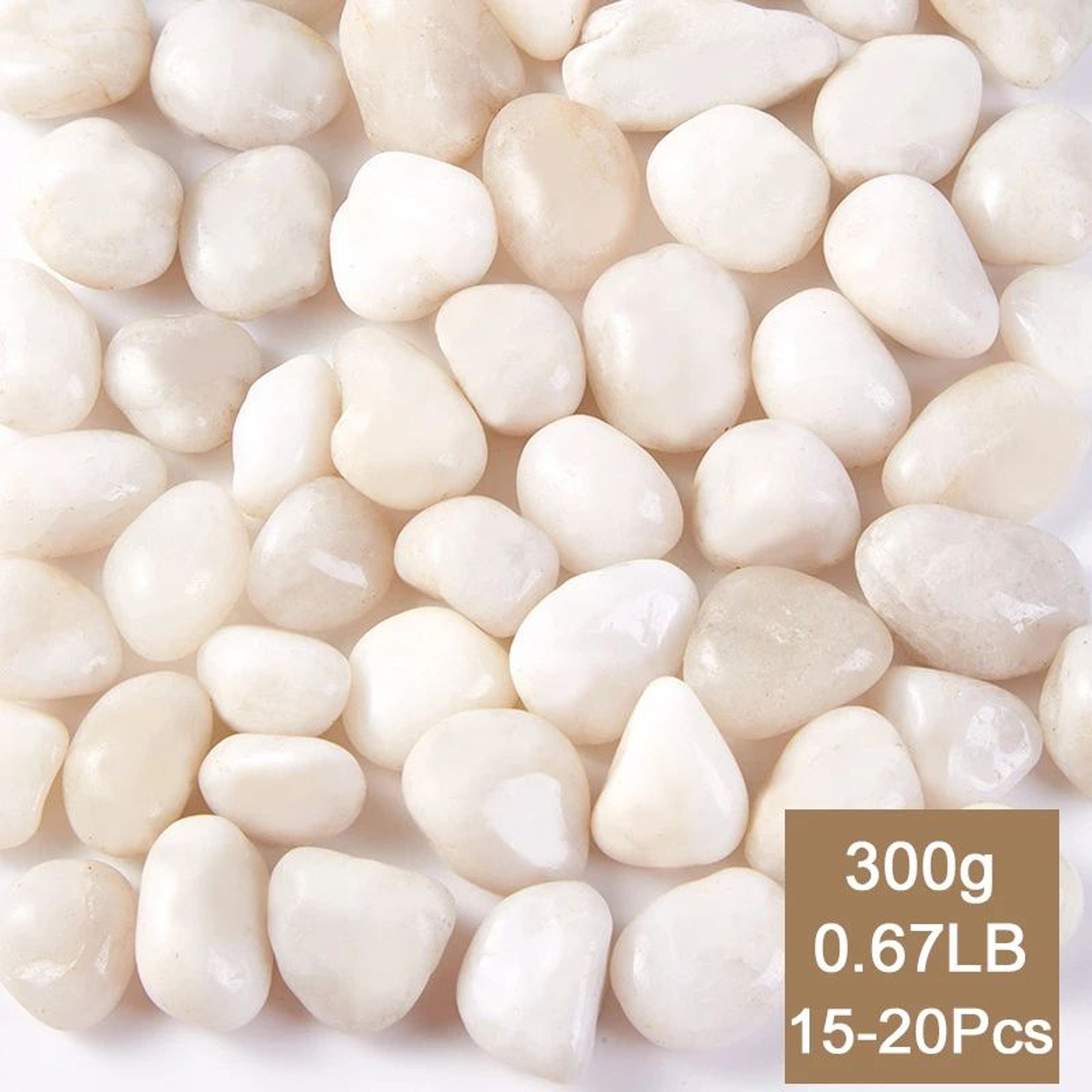 White Polished Pebbles 23cm For Plants Fish Tanks And Garden Decor 6