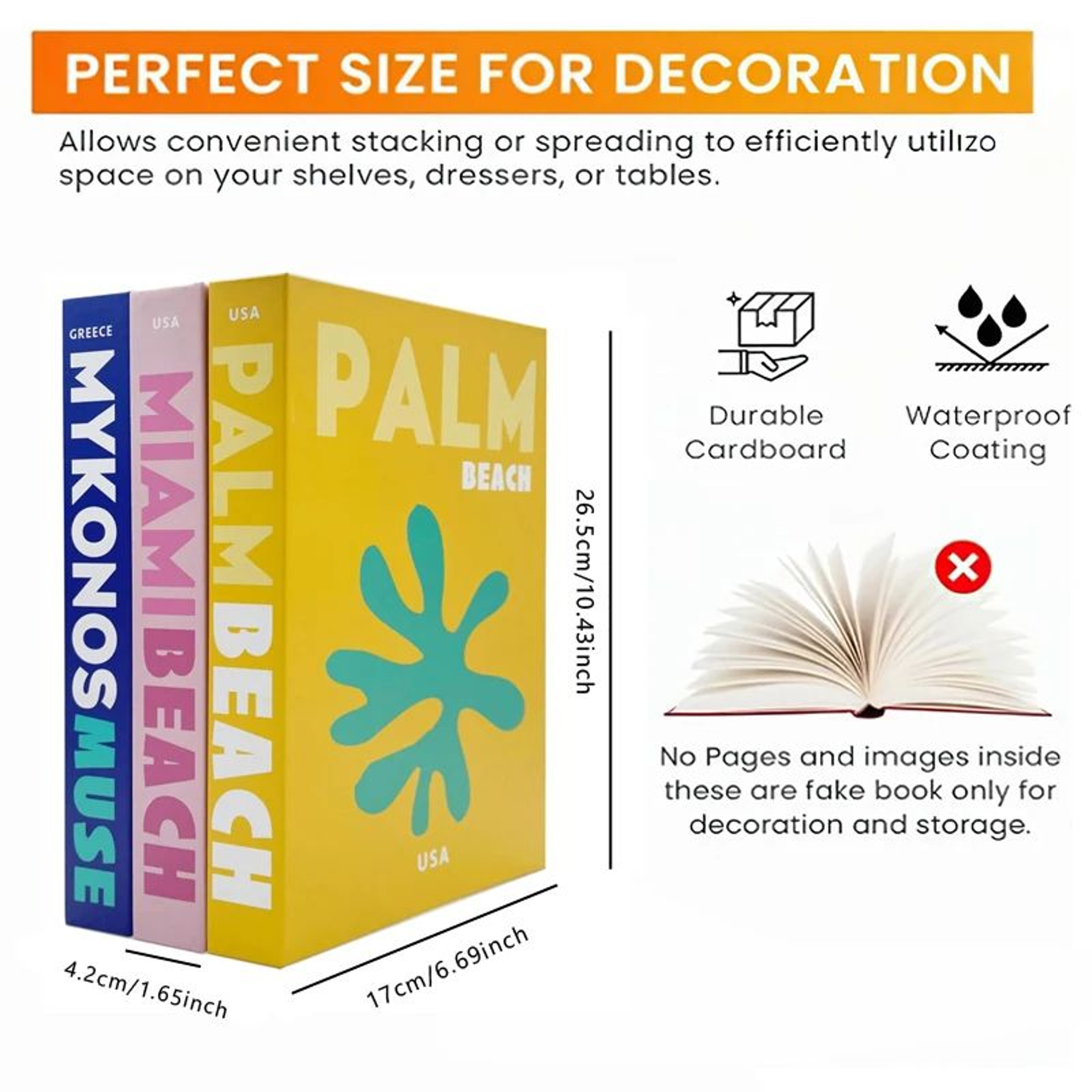 Paris Chic Faux Book Storage Box Decorative Book Box For Coffee Table Decor 4
