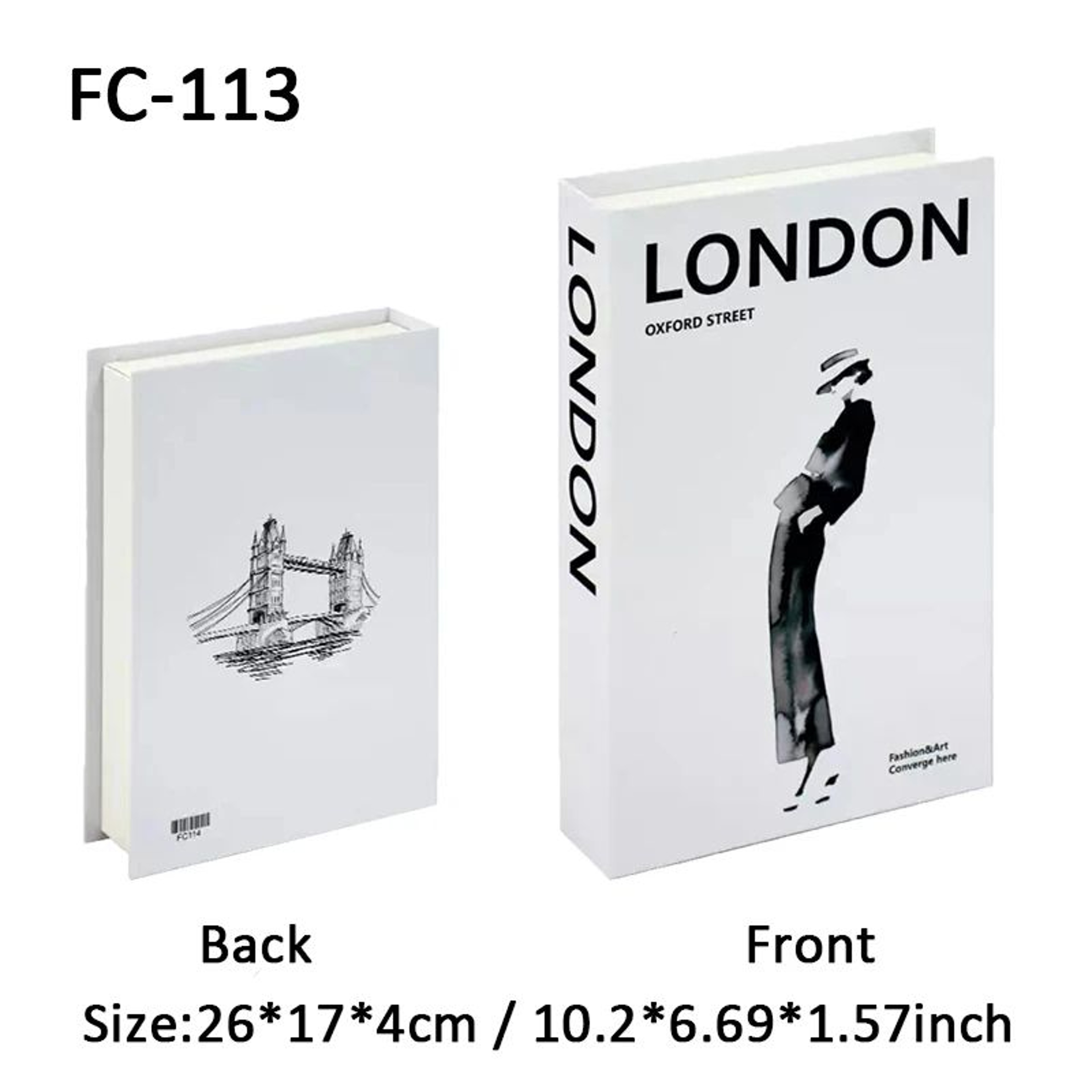 Paris Chic Faux Book Storage Box Decorative Book Box For Coffee Table Decor 10
