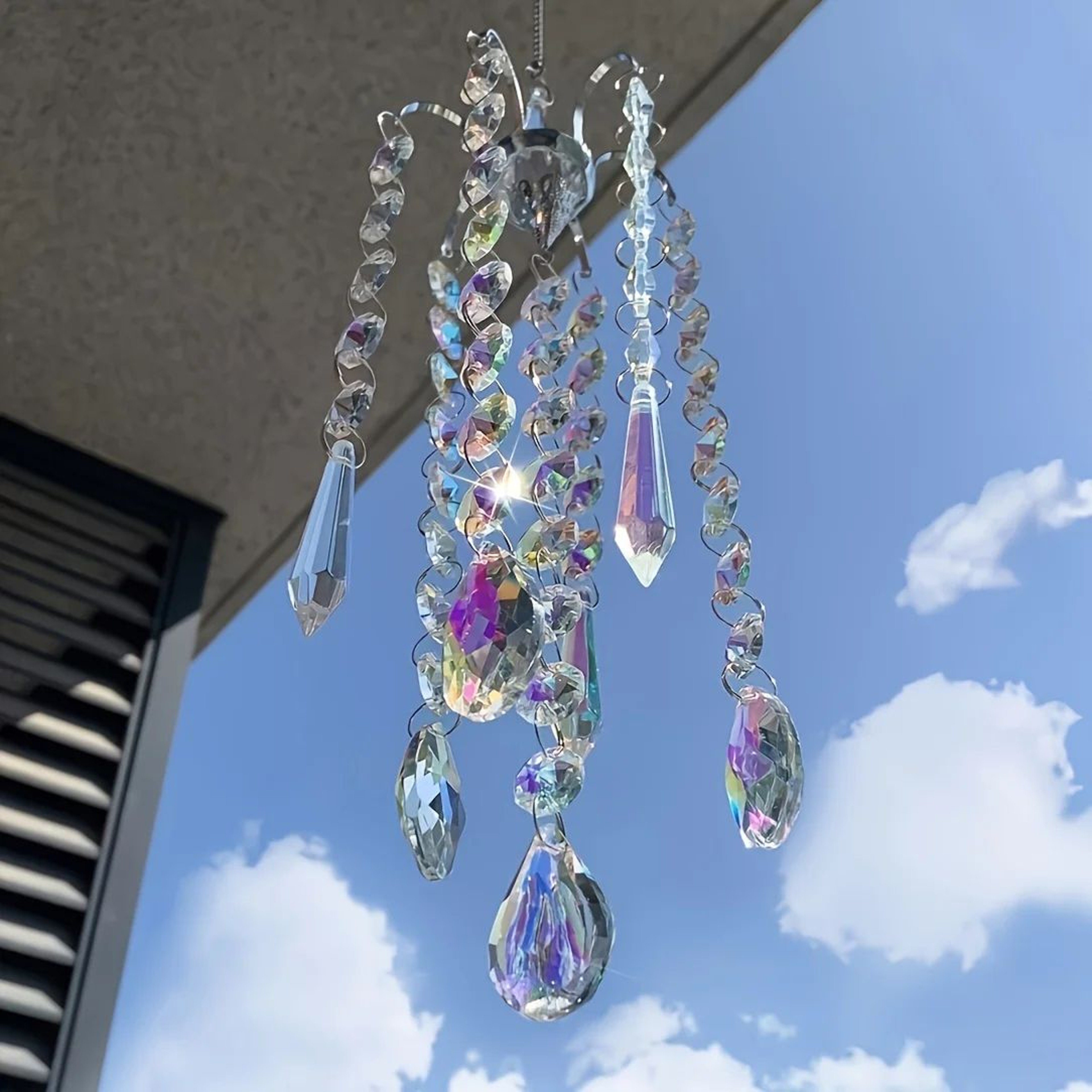 Crystal Suncatcher Chandelier  Rainbow Window Prism Hanging Wind Chime Decor 0