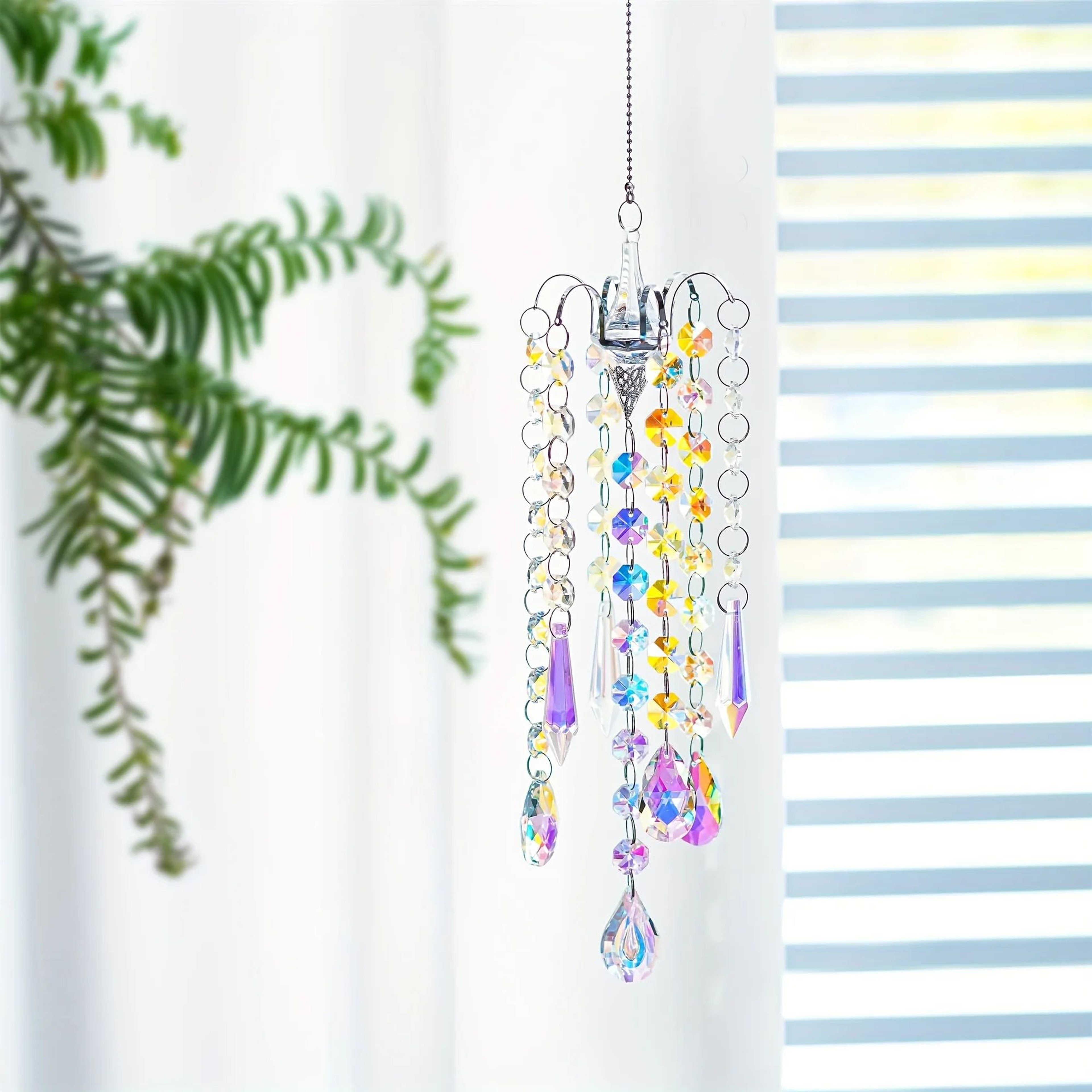 Crystal Suncatcher Chandelier  Rainbow Window Prism Hanging Wind Chime Decor 2