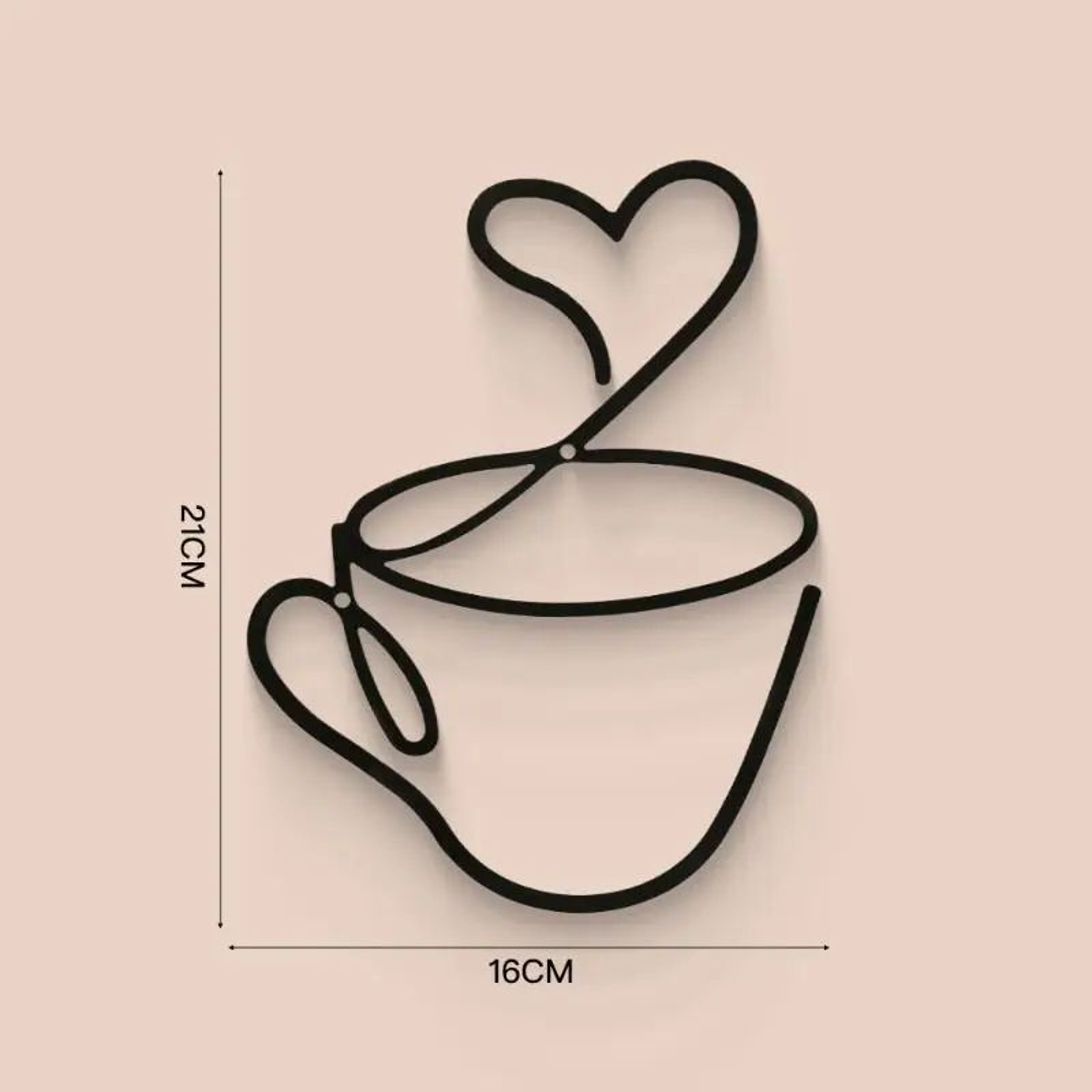 Modern Coffee Cup Wall Art For Kitchen And Coffee Bar  Black Metal Coffee Wall Decor 6