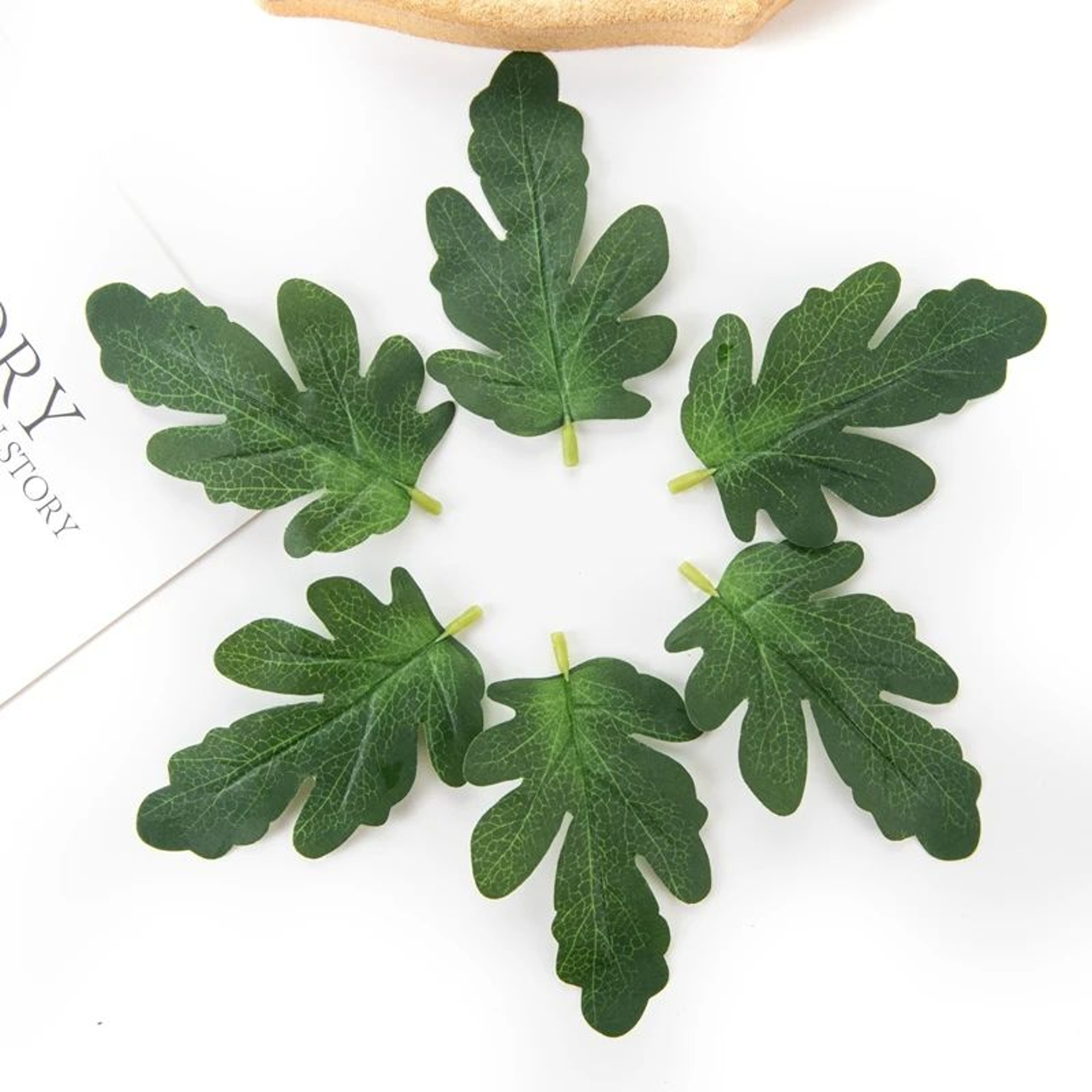 Lifelike Artificial Greenery Leaves Set  DIY Craft Foliage  Wedding Decoration Supplies 50PCS 0