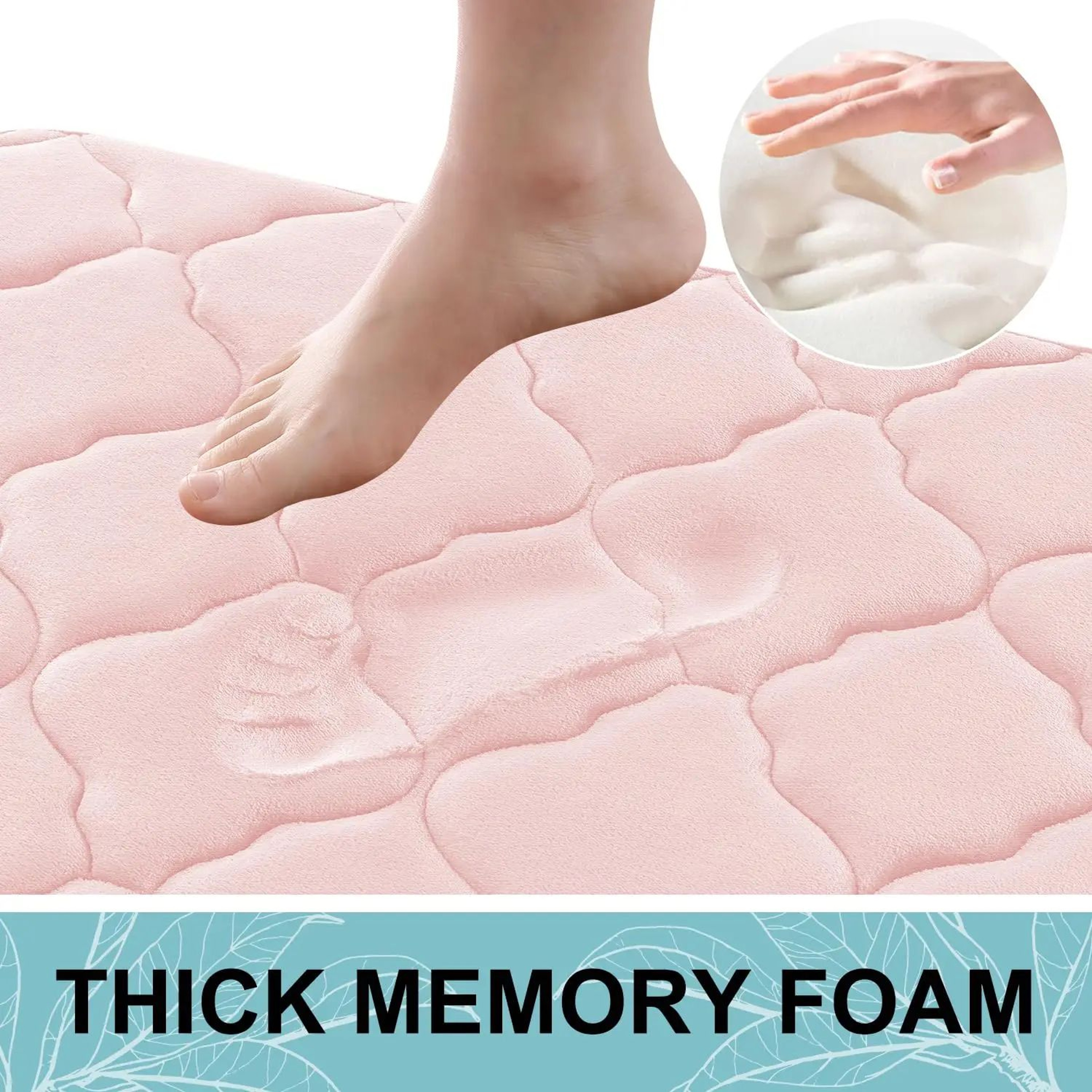 Homaxy Memory Foam Bath Mat With Nonslip Bathroom Mat Comfort And Absorbent Lattice Design 3