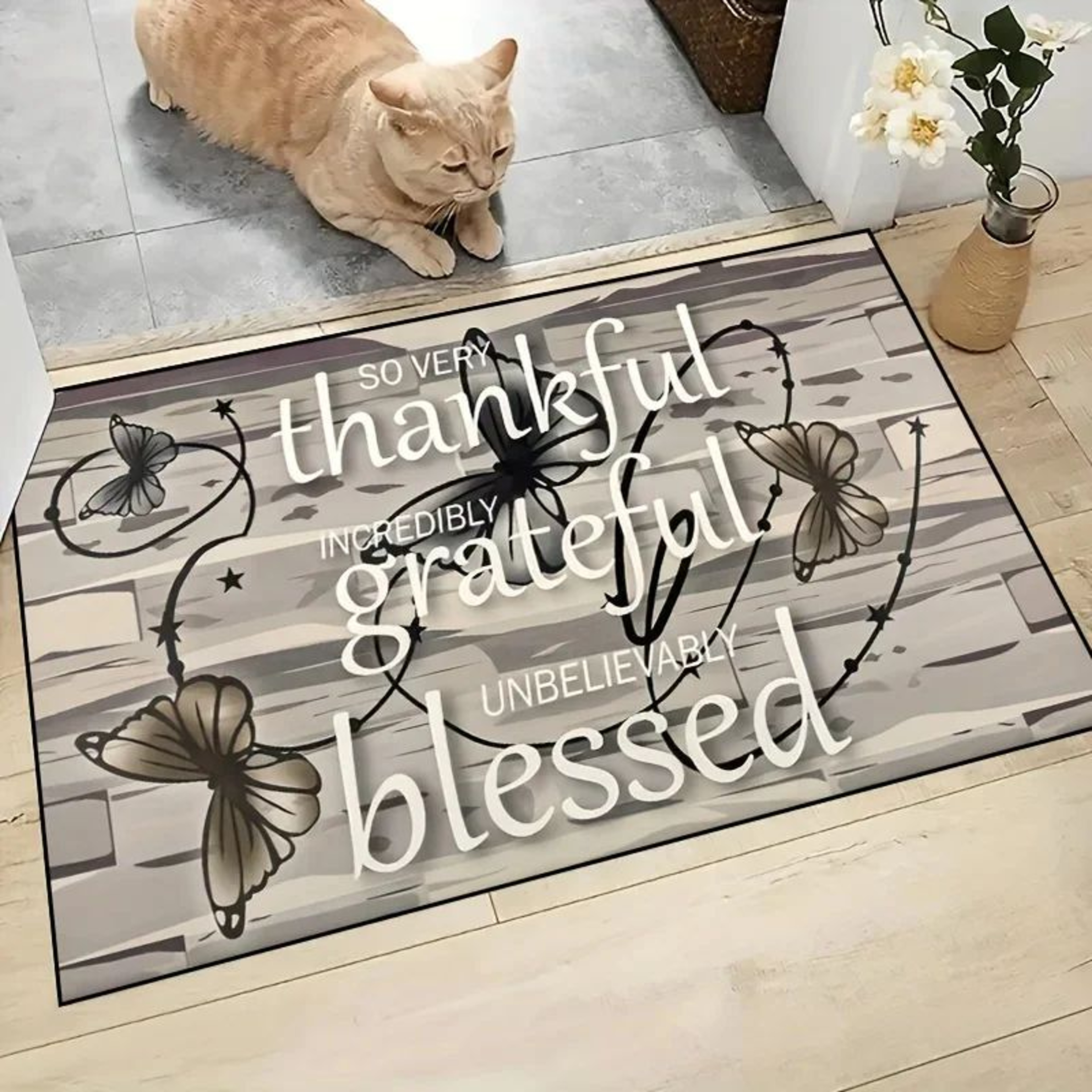 Rustic Trap Door Doormat Washable Entry Mat Nonslip Absorbent Rug 12