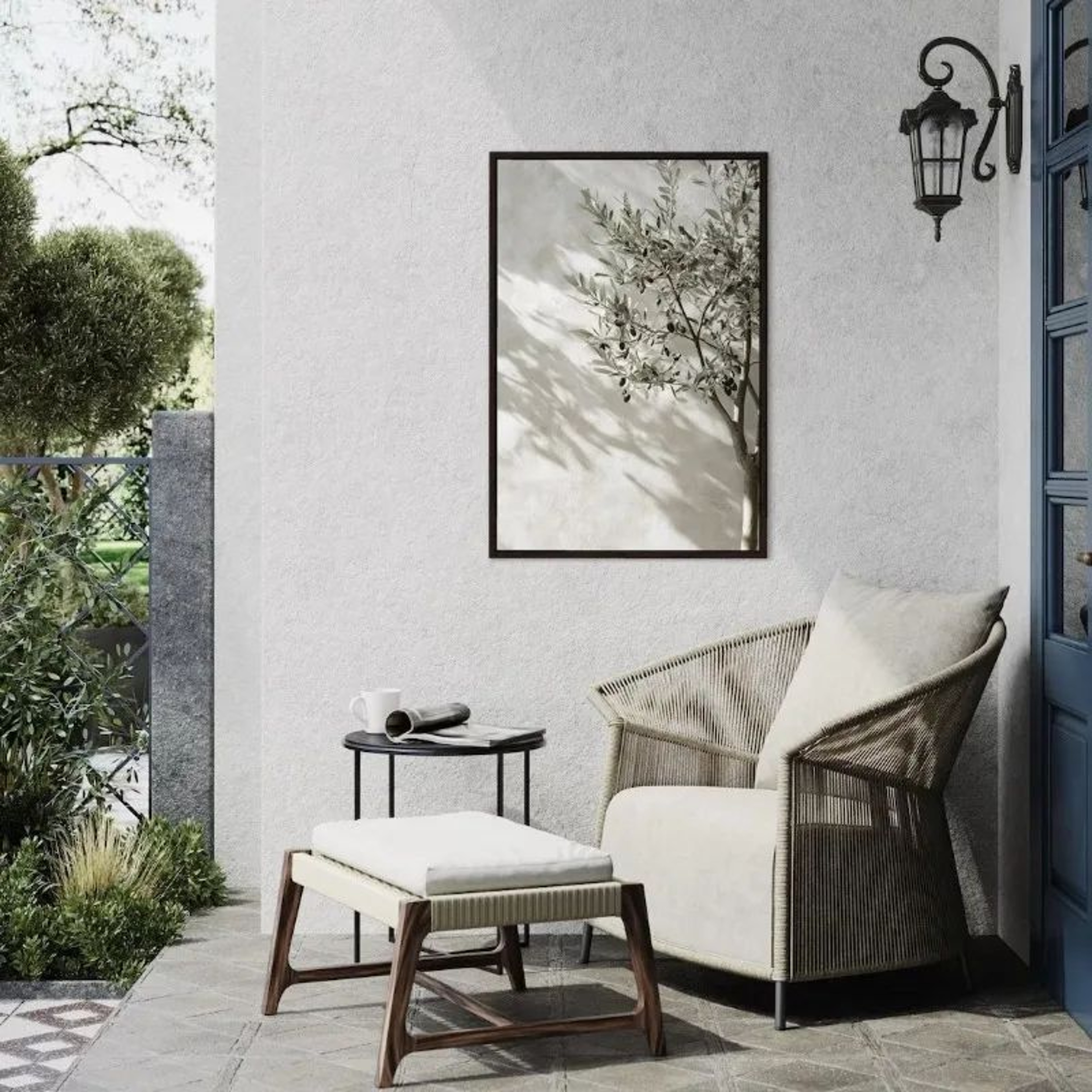 Frameless Olive Tree Minimalist Canvas Print  Mediterranean Botanical Wall Art Decor 2