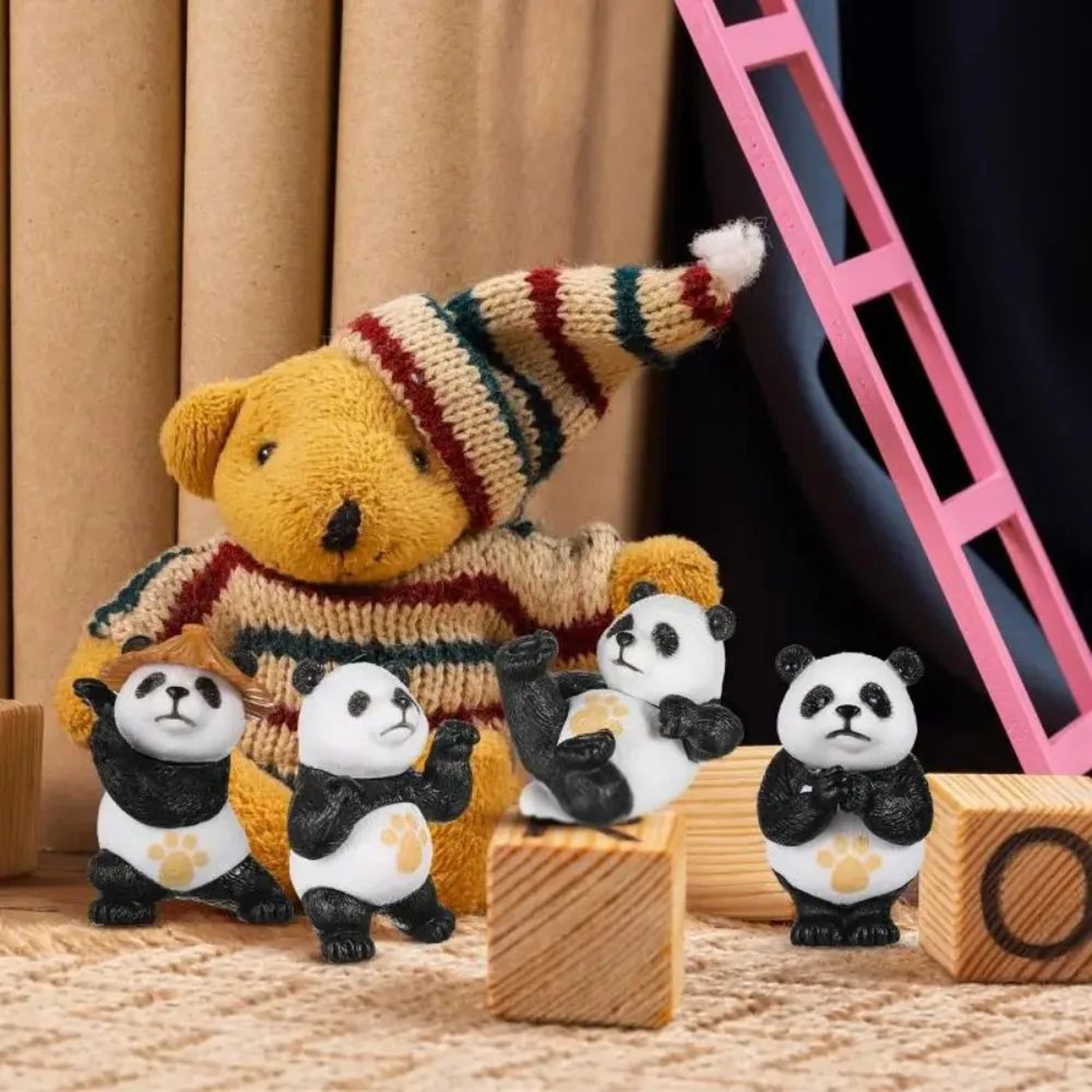 Kung Fu Mini Panda Figurines For Fairy Garden Decor And Bonsai Pot Decoration 2