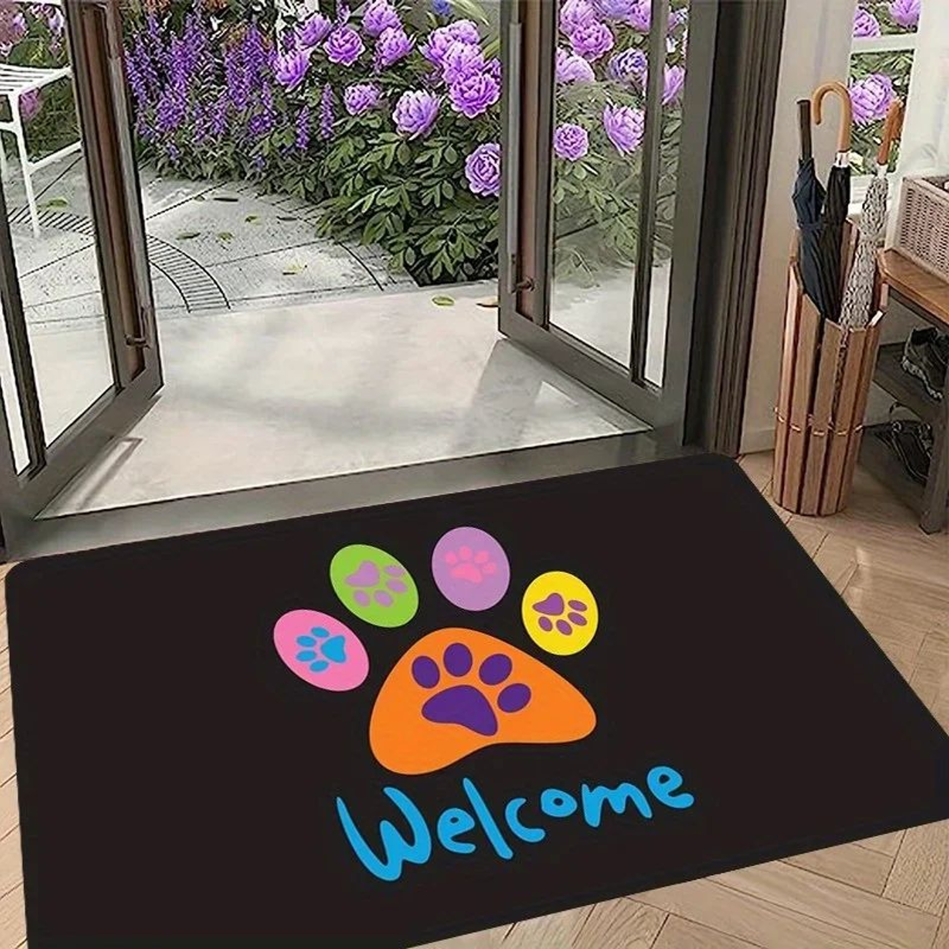 Cat Paw Print Doormat Absorbent Door Mat Washable Entryway Rug 8
