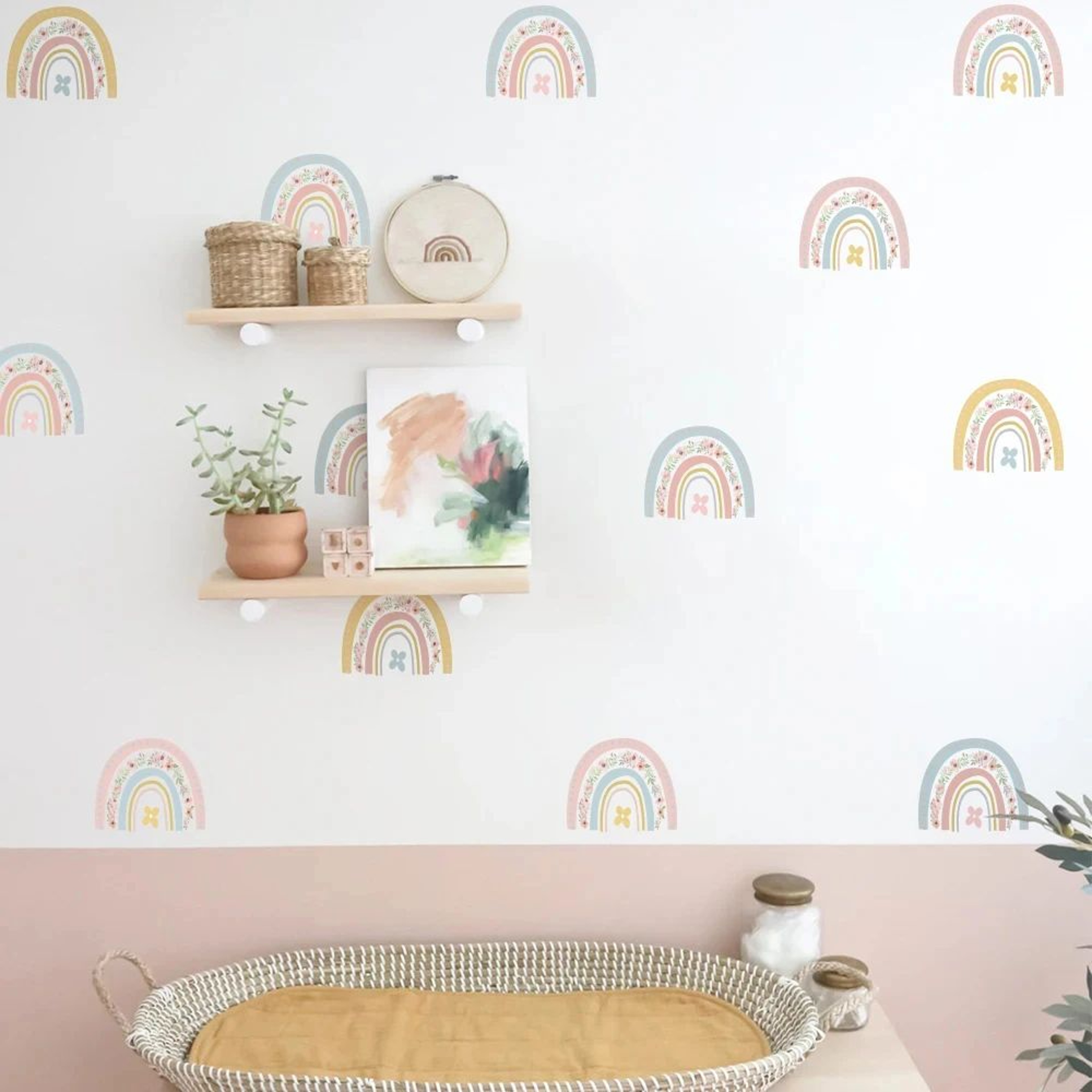 Rainbow Wall Stickers Set  Removable Vinyl Decals For Kids Room  Nursery Decor 1