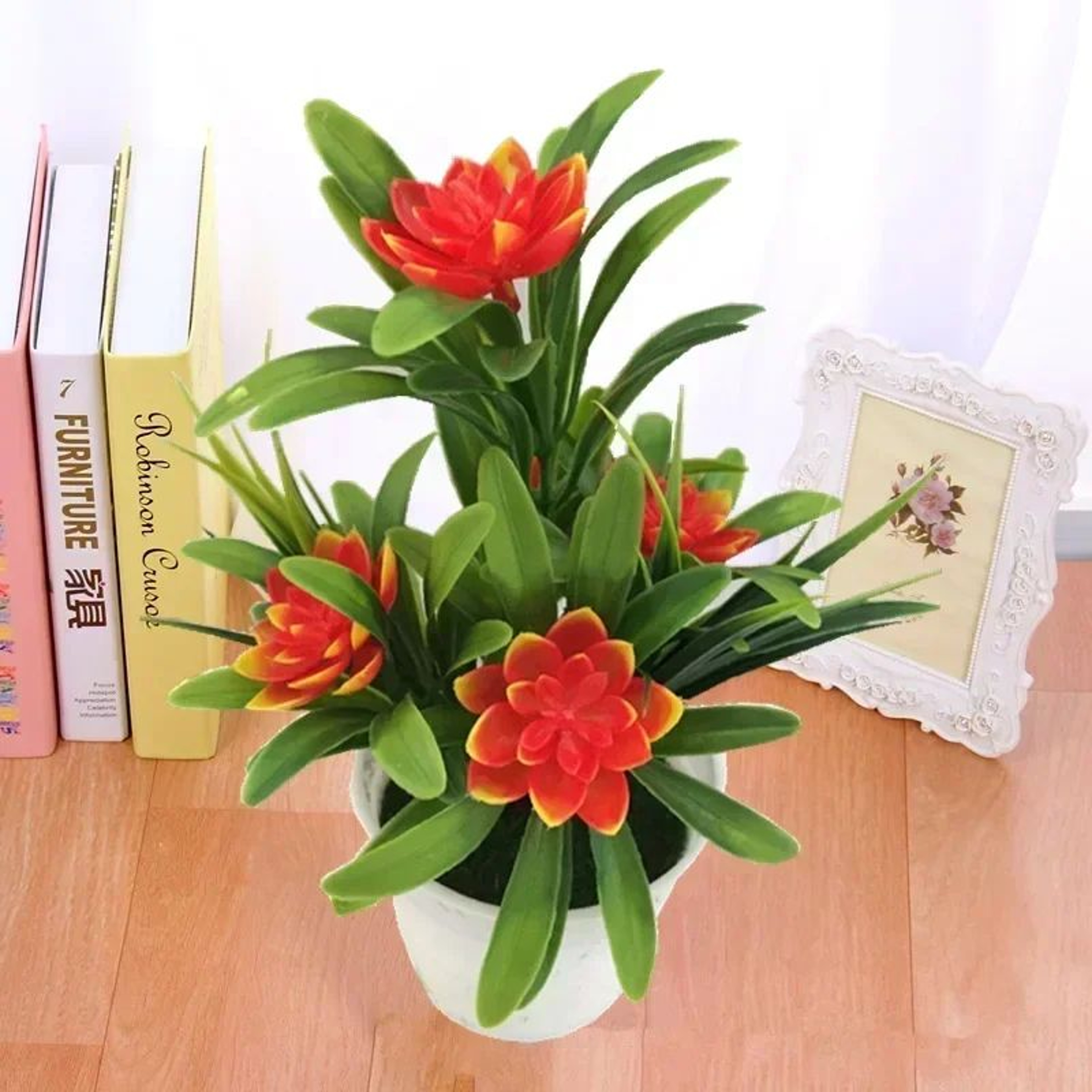 Artificial Potted Plants Mini Bonsai  Realistic Fake Flowers Decor For Home  Tabletop Styling 0