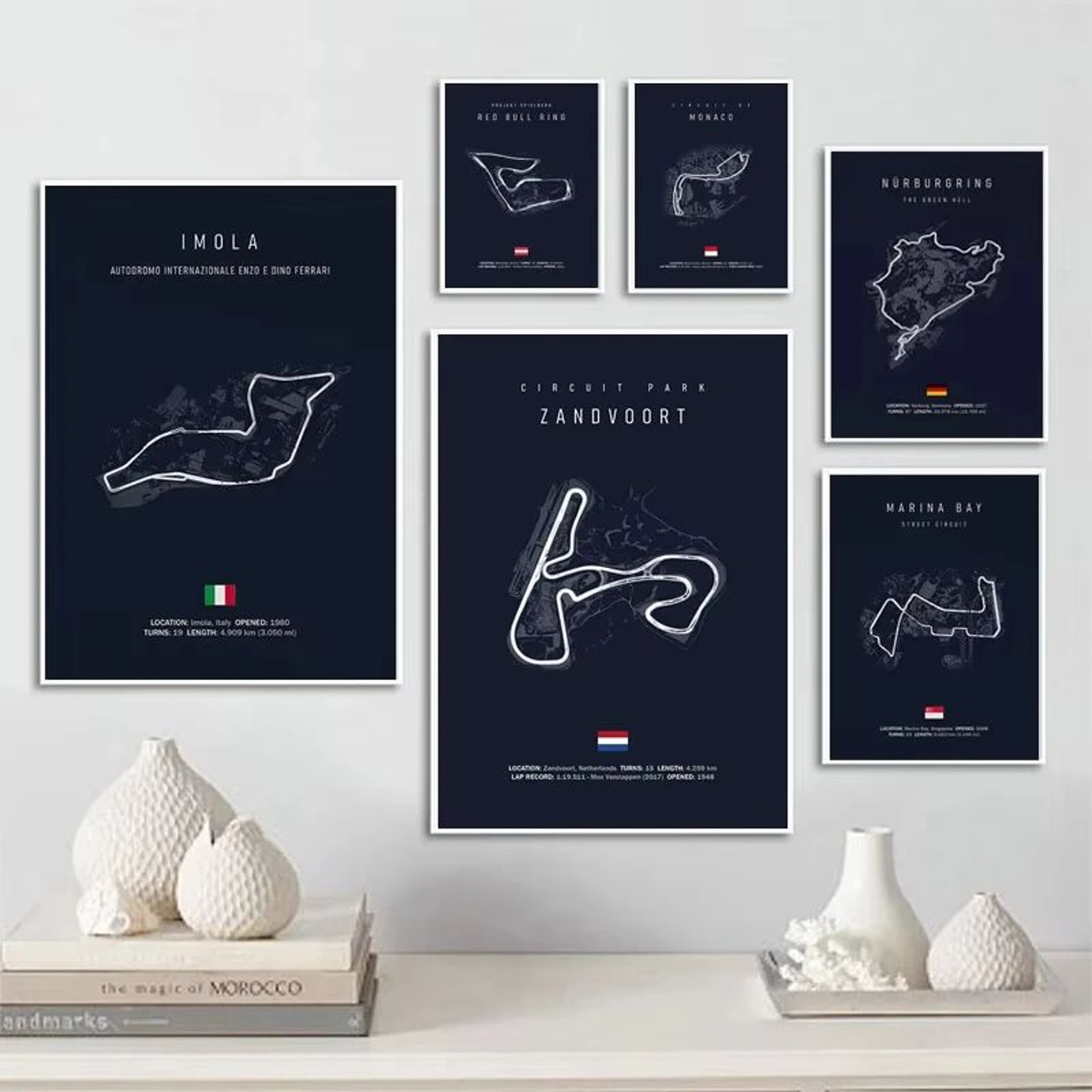 Formula 1 Race Track Canvas Wall Art  Minimalist F1 Circuit Decor For Home  Office 0