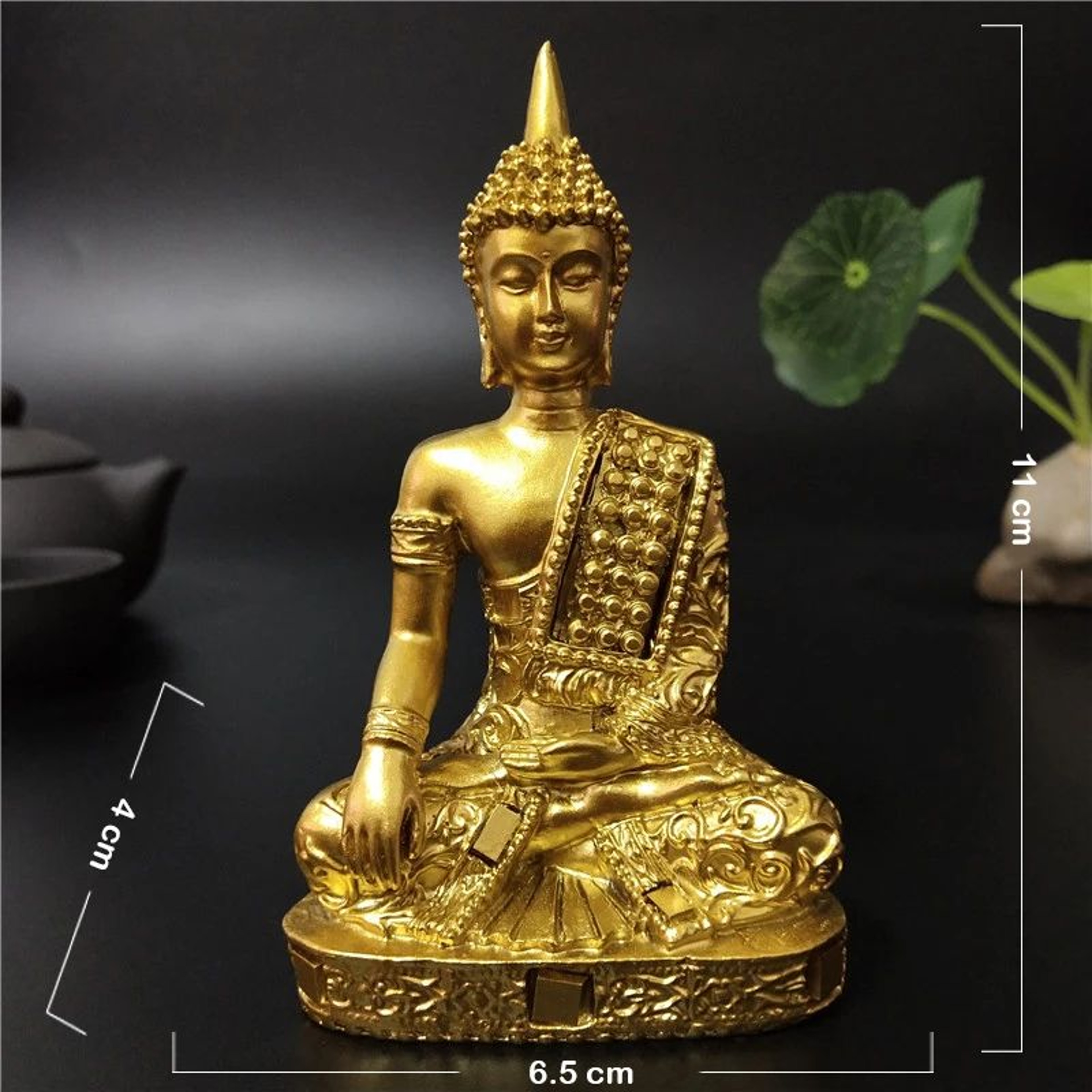 Serene Thai Buddha Statue Bronze Resin Meditation Buddha Sculpture For Home And Zen Decor 10