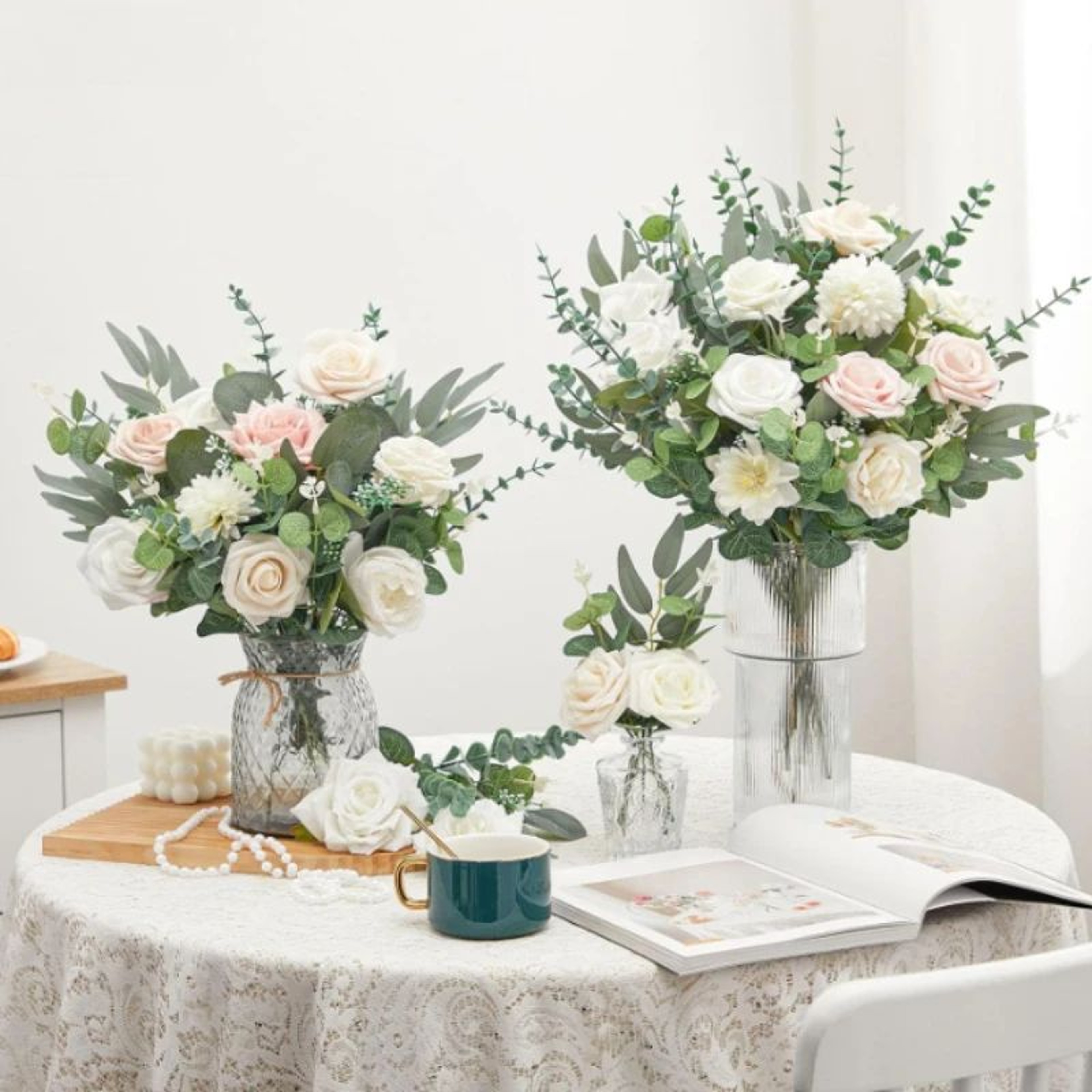 RealTouch Artificial Eucalyptus Stems For Wedding Bouquets  Home Decor Greenery 4