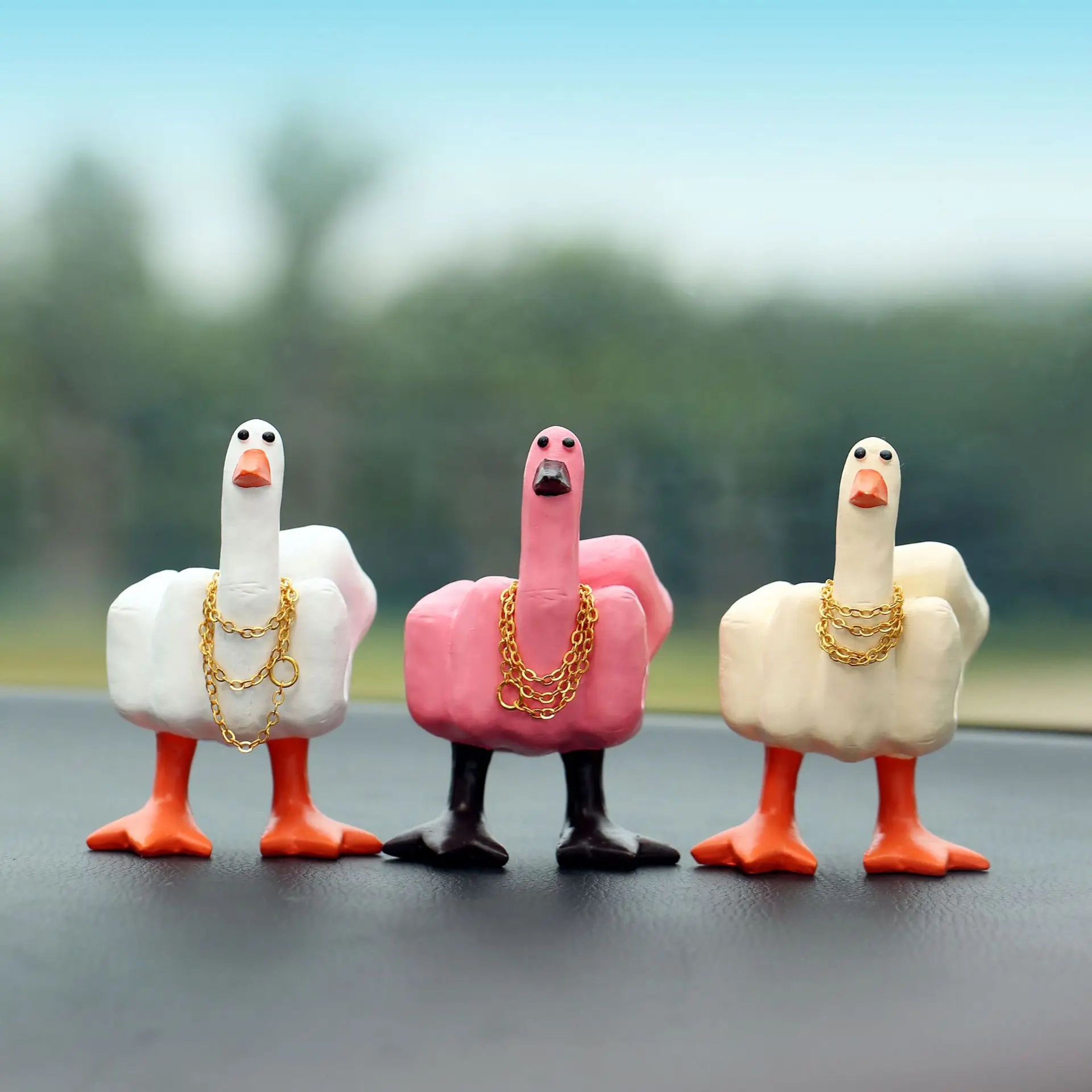 Sassy Duck Middle Finger Statue  Funny Desk Decor With Attitude 1