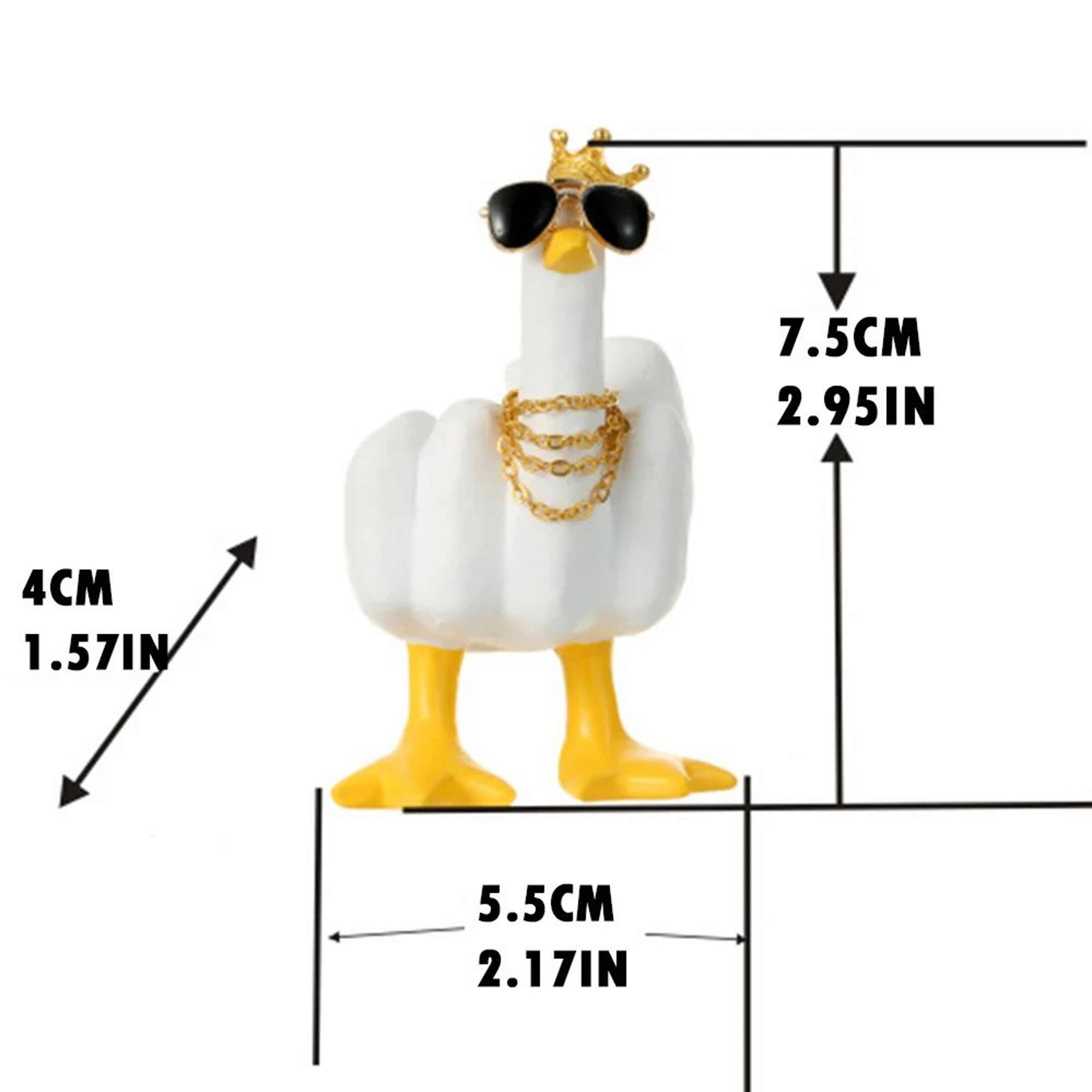 Sassy Duck Middle Finger Statue – Funny Desk Decor with Attitude – view 6