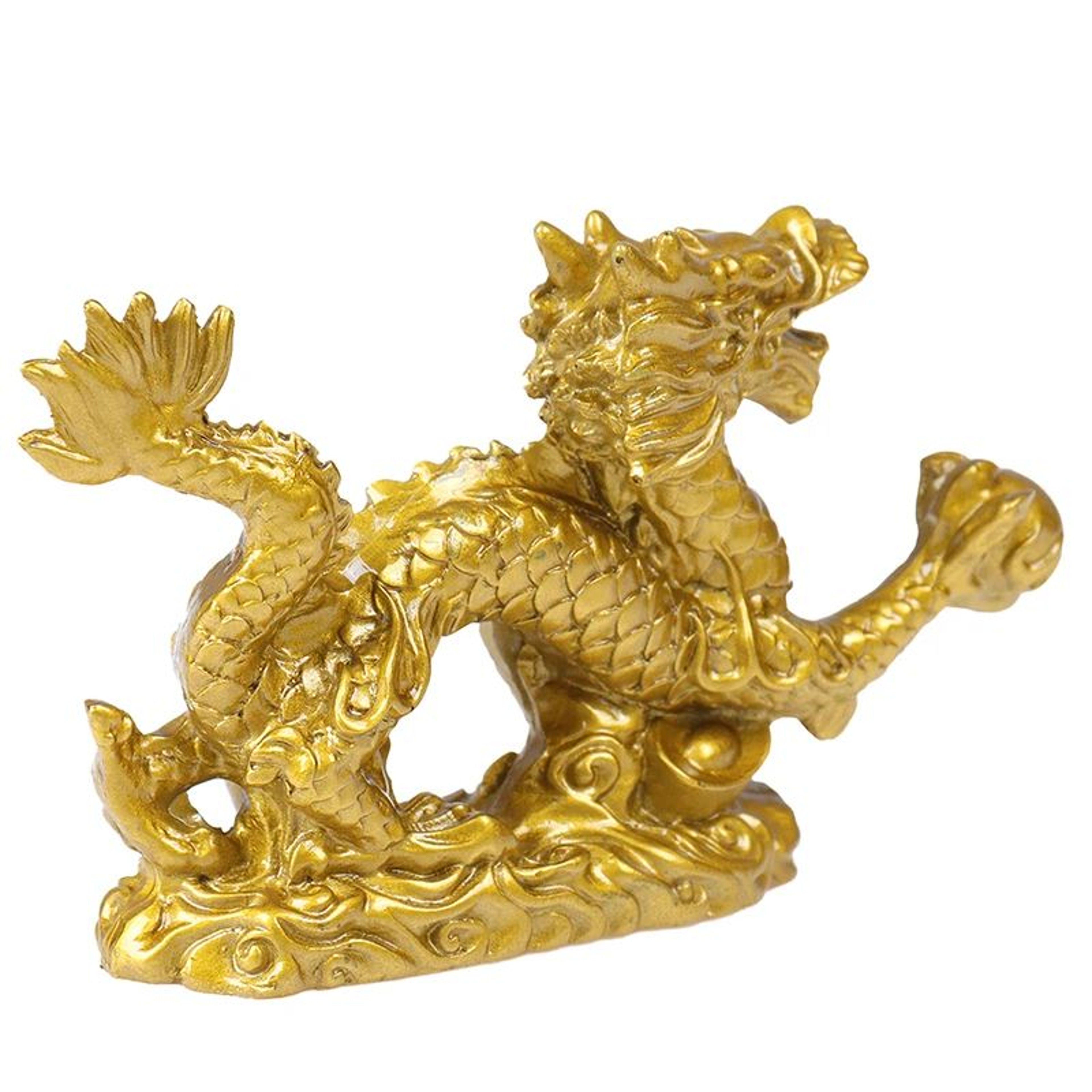 Lucky Prosperity Golden Dragon Statue For Home  Office Decor 2