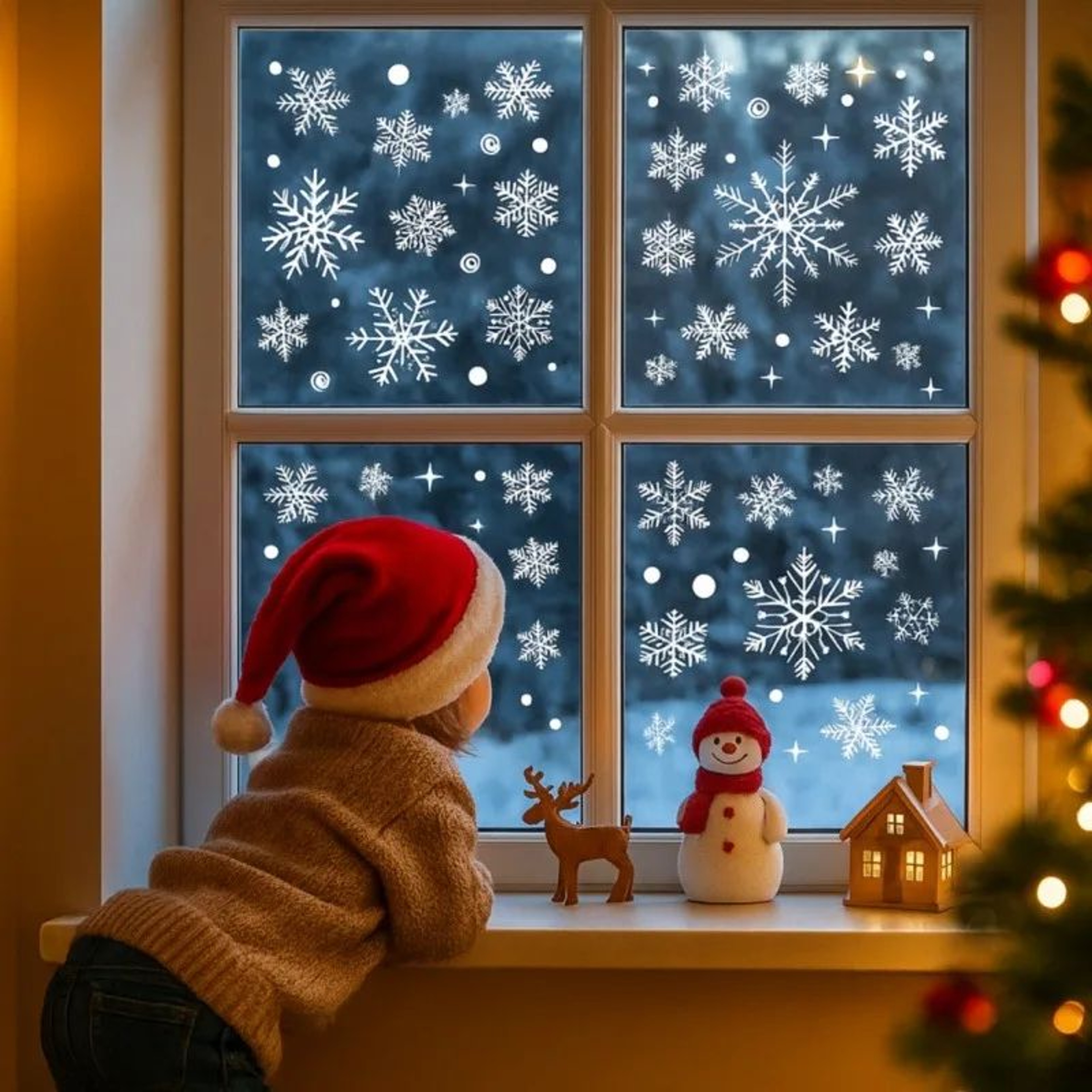 Reusable Snowflake Window Stickers  Festive Christmas Window Decals For Holiday Decorations 2