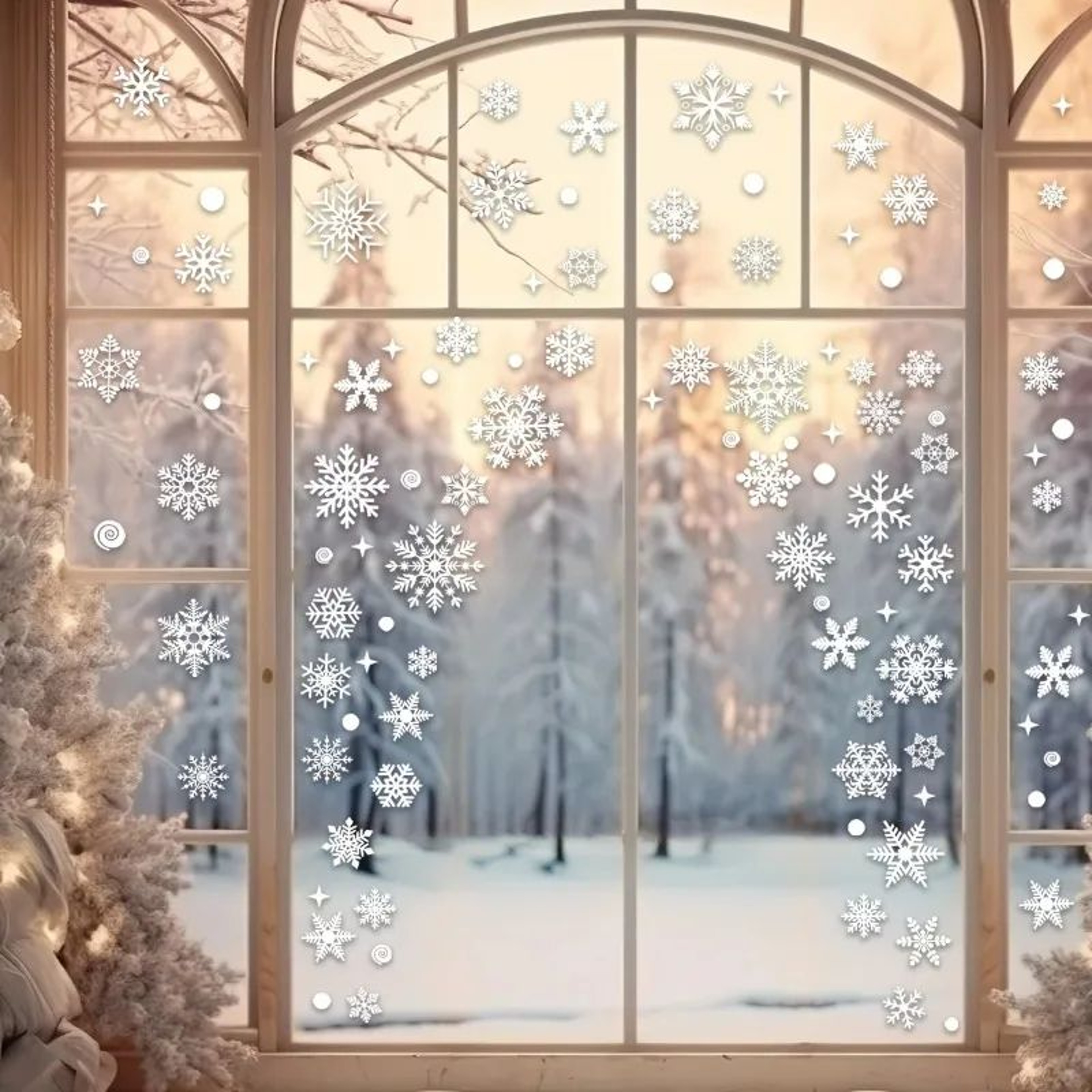 Reusable Snowflake Window Stickers  Festive Christmas Window Decals For Holiday Decorations 5