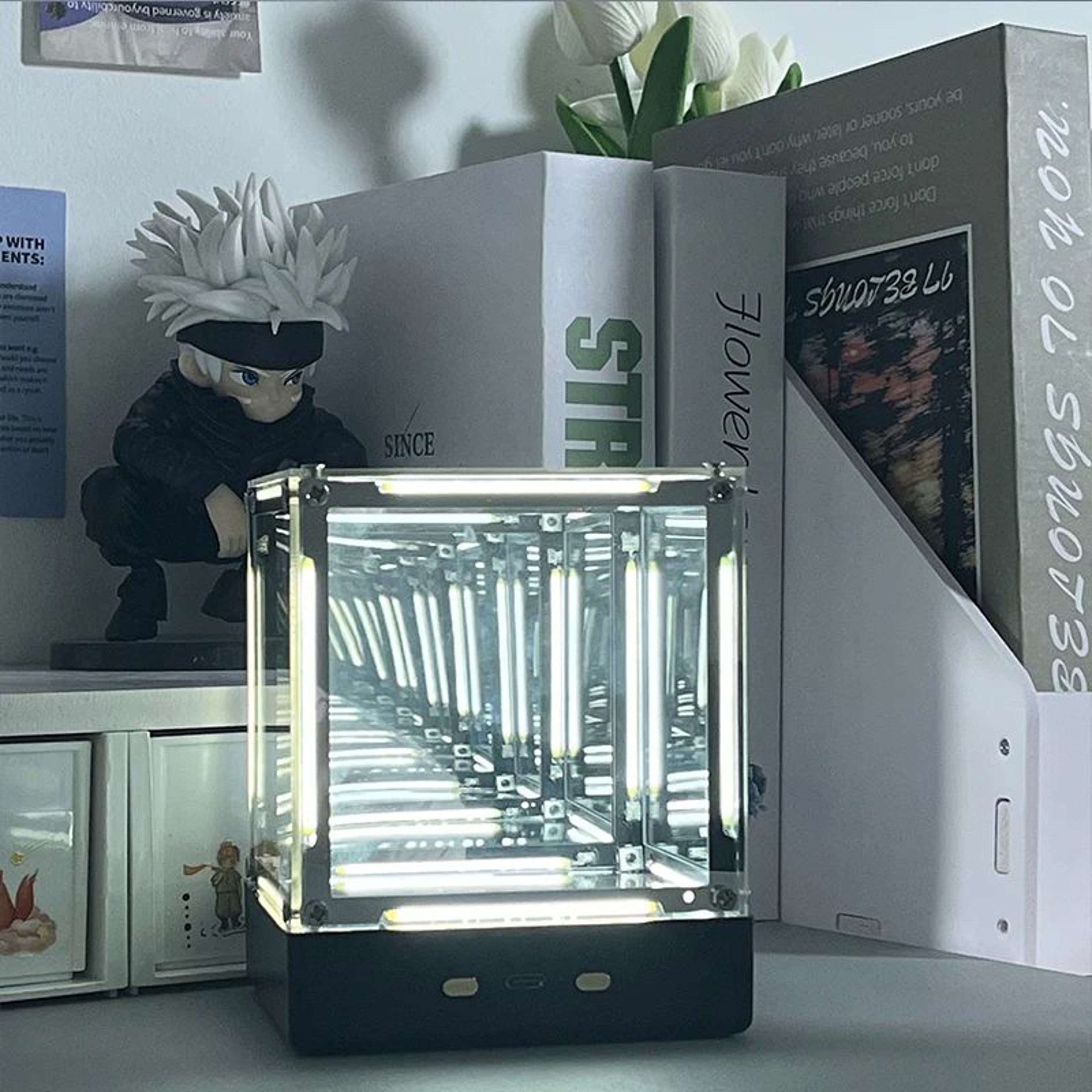 4D Infinity Mirror Cube Lamp Wireless LED Night Light Display Box 3