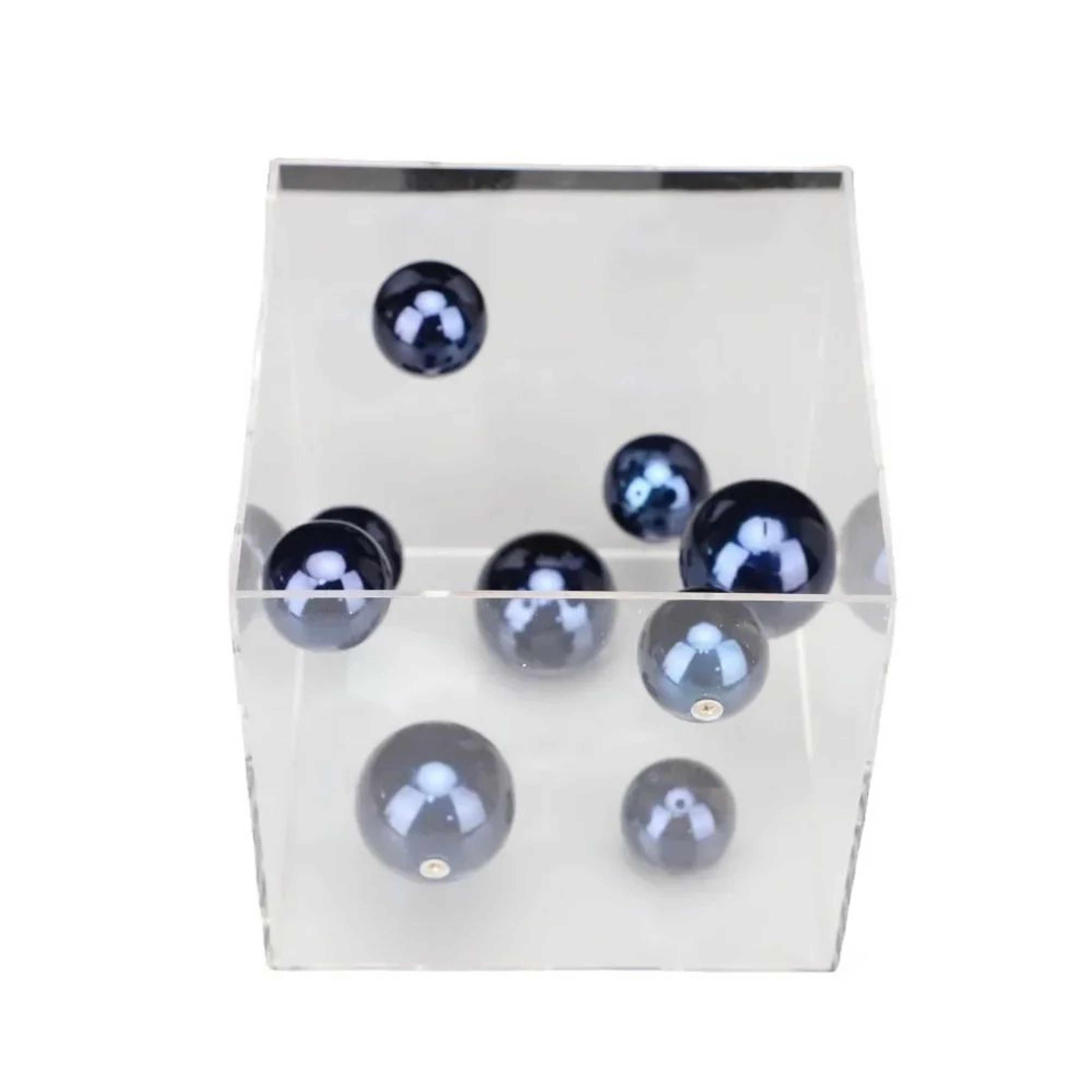 Modern Geometric Metal Ball Acrylic Display Box Decor For Living Room And Desktop 5