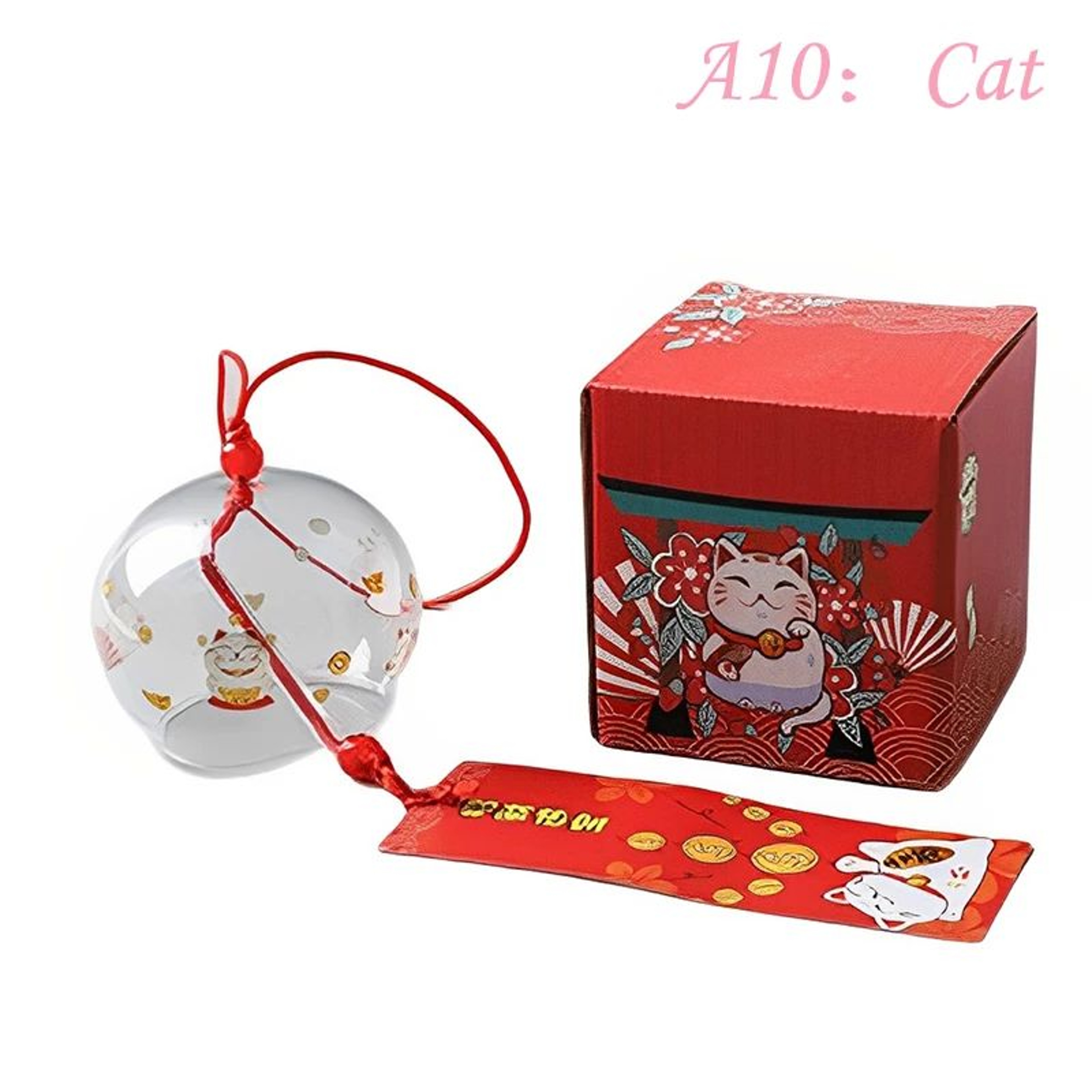 Sakura Serenity Japanese Wind Chime  Handmade Glass Furin Bell For Calm Outdoor Decor 17