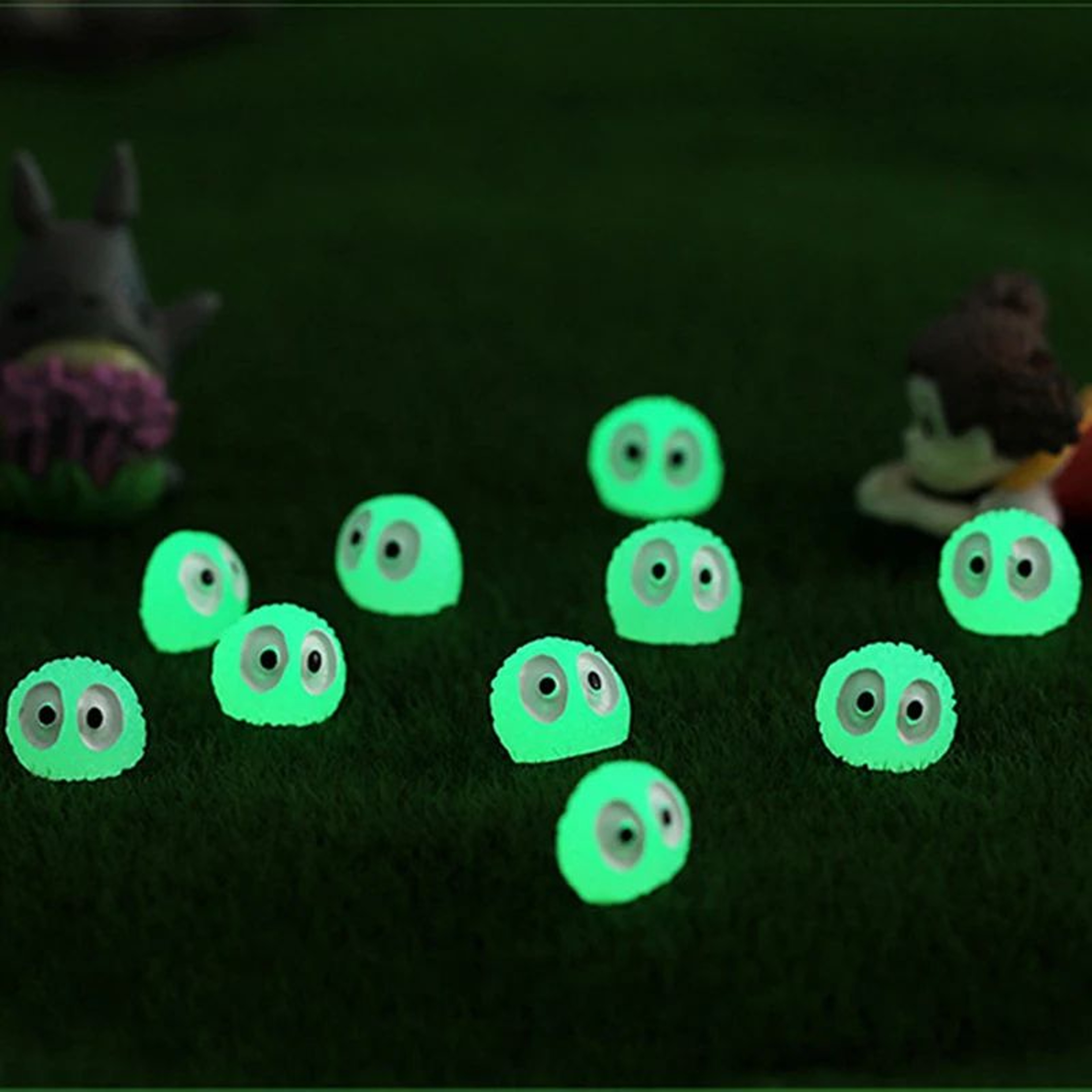 Studio Ghibli Miniature Glowing Dust Sprite Set  Kawaii Room Decor  Fairy Garden Ornaments 10pcs 2