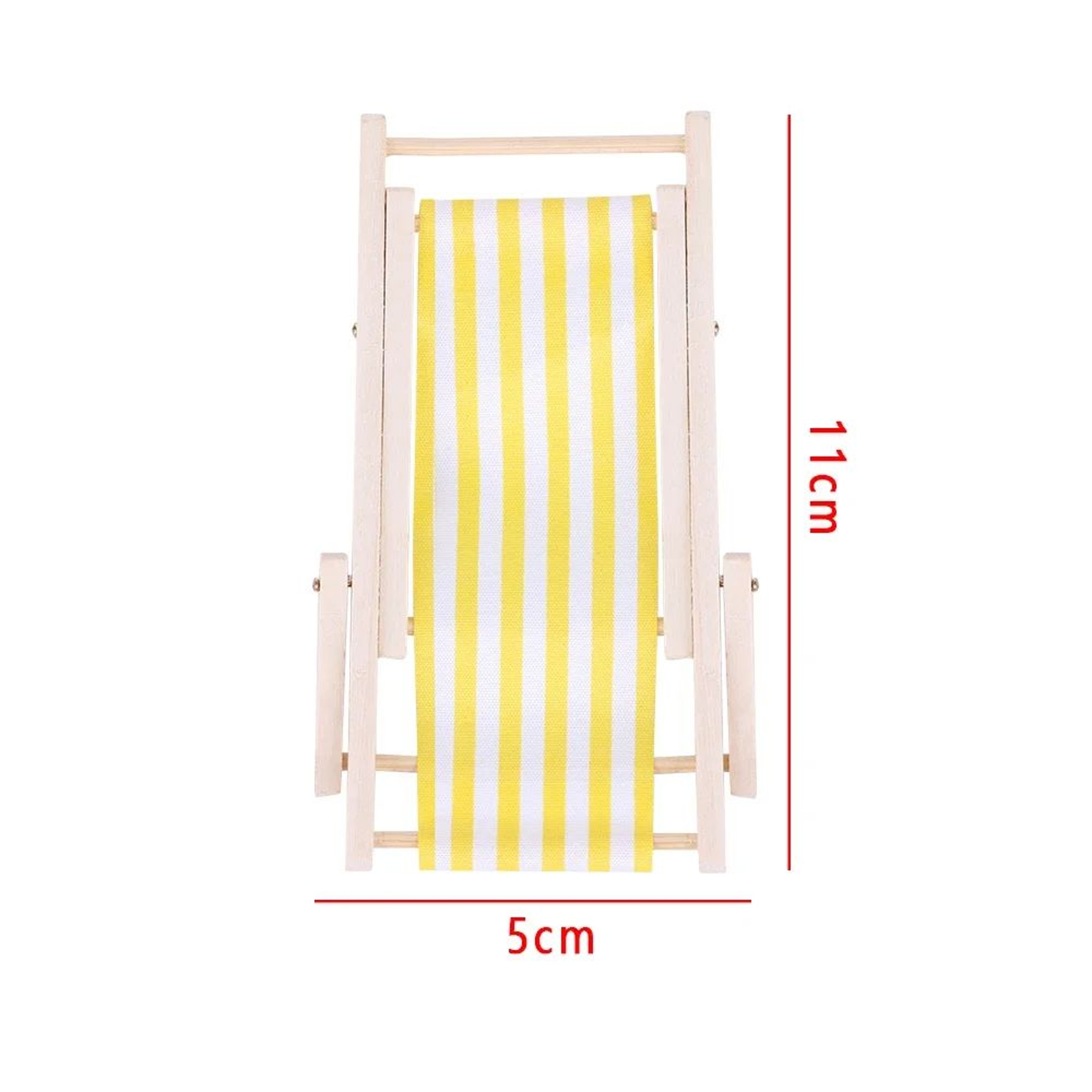 Dollhouse Beach Chair Set With Mini Beach Table Foldable Wooden Beach Furniture 5