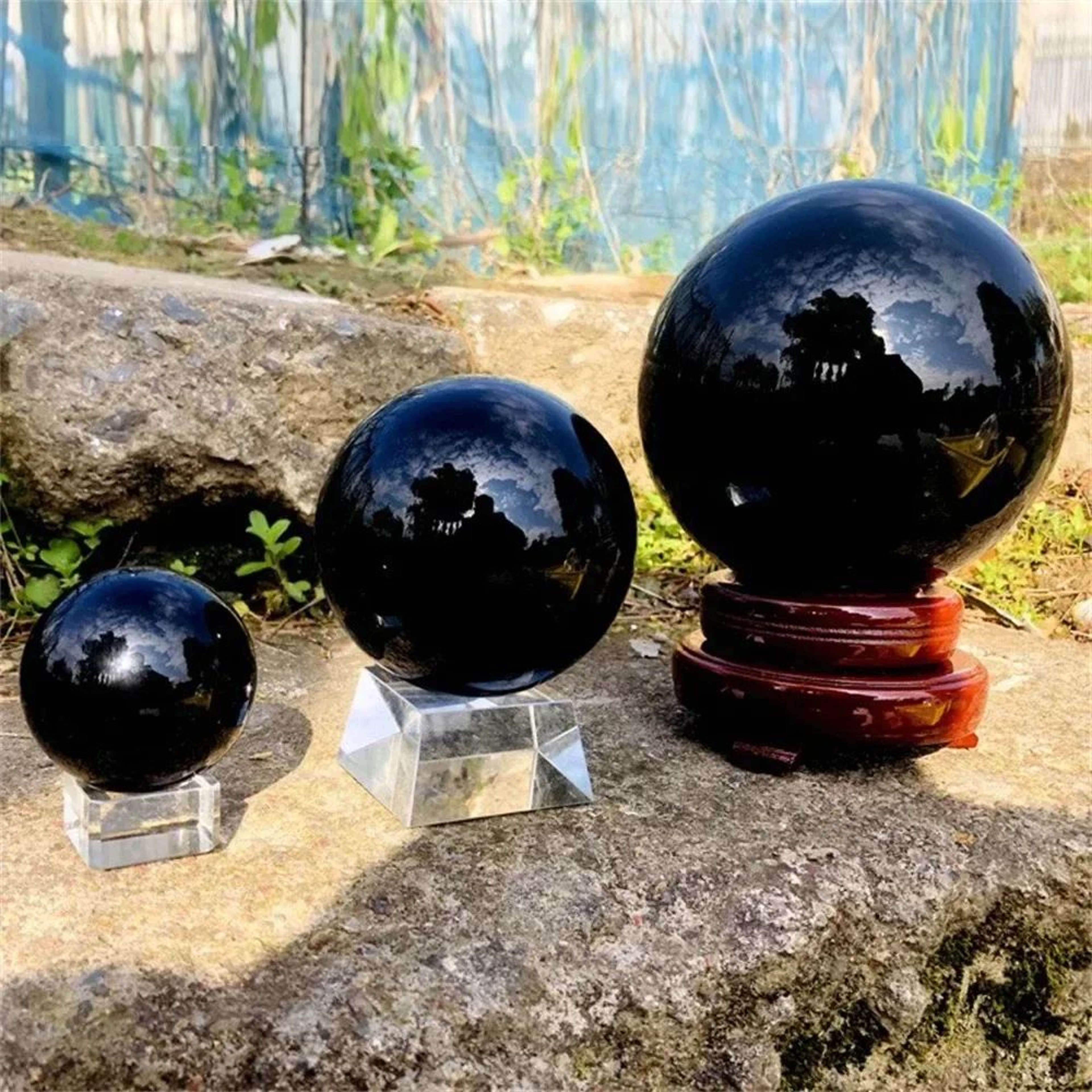 Black Tourmaline Quartz Sphere For Protection Decor And Meditation 1