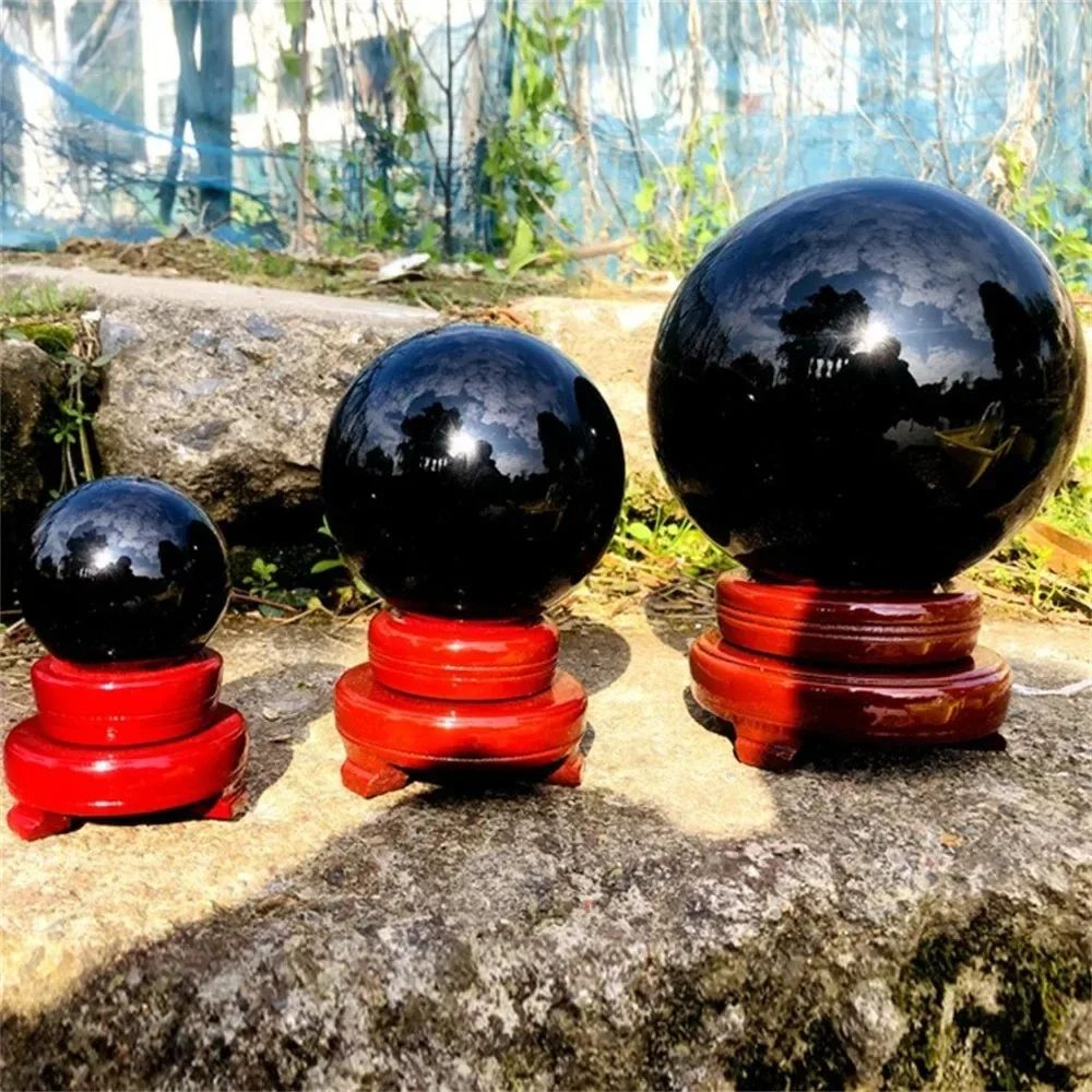 Black Tourmaline Quartz Sphere For Protection Decor And Meditation 2