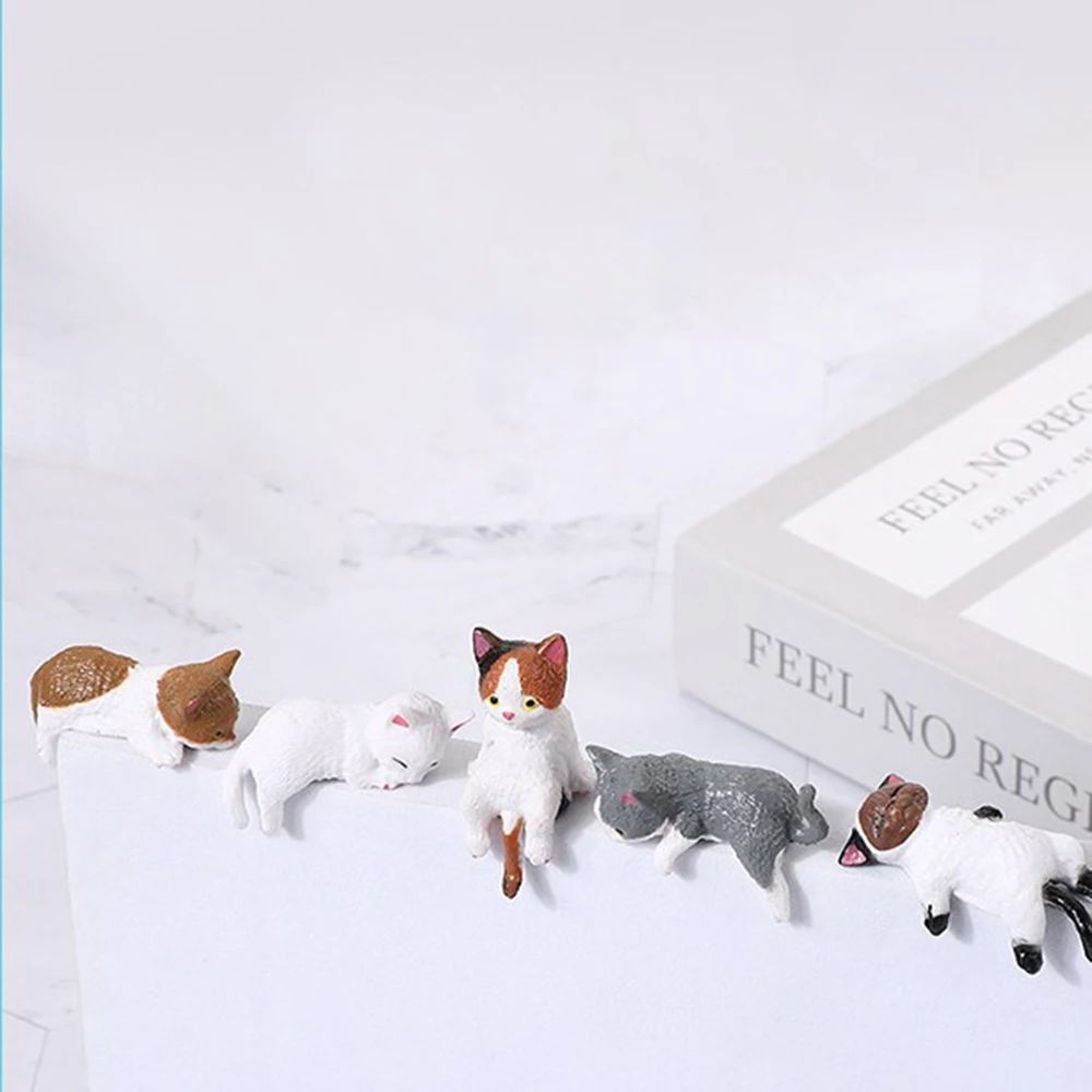 Kawaii Cat Monitor Edge Figurines  Cute Desk Companion Set For Cozy Workspaces 7