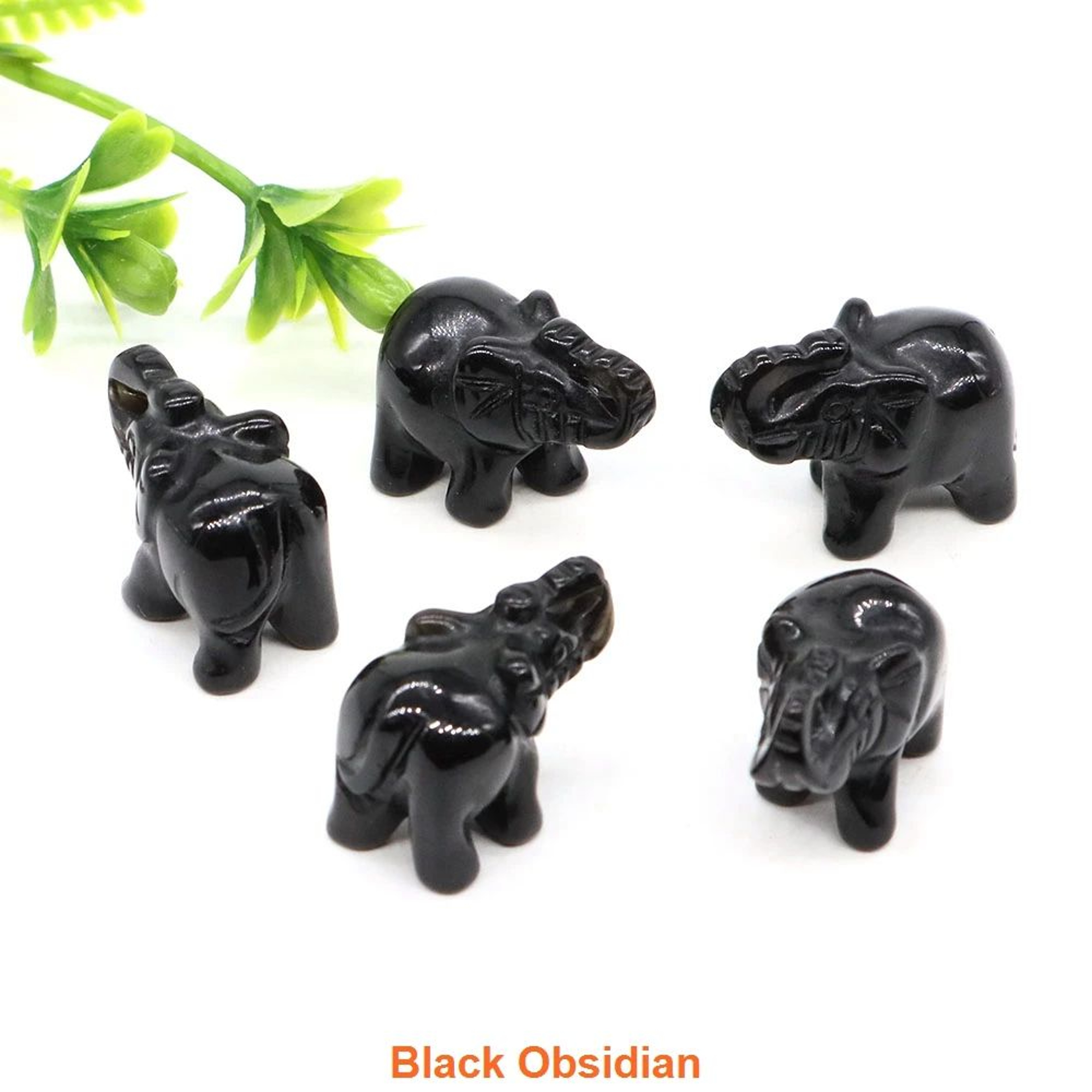 Lucky Amethyst Crystal Elephant Figurine Mini HandCarved Healing Stone Decor 0