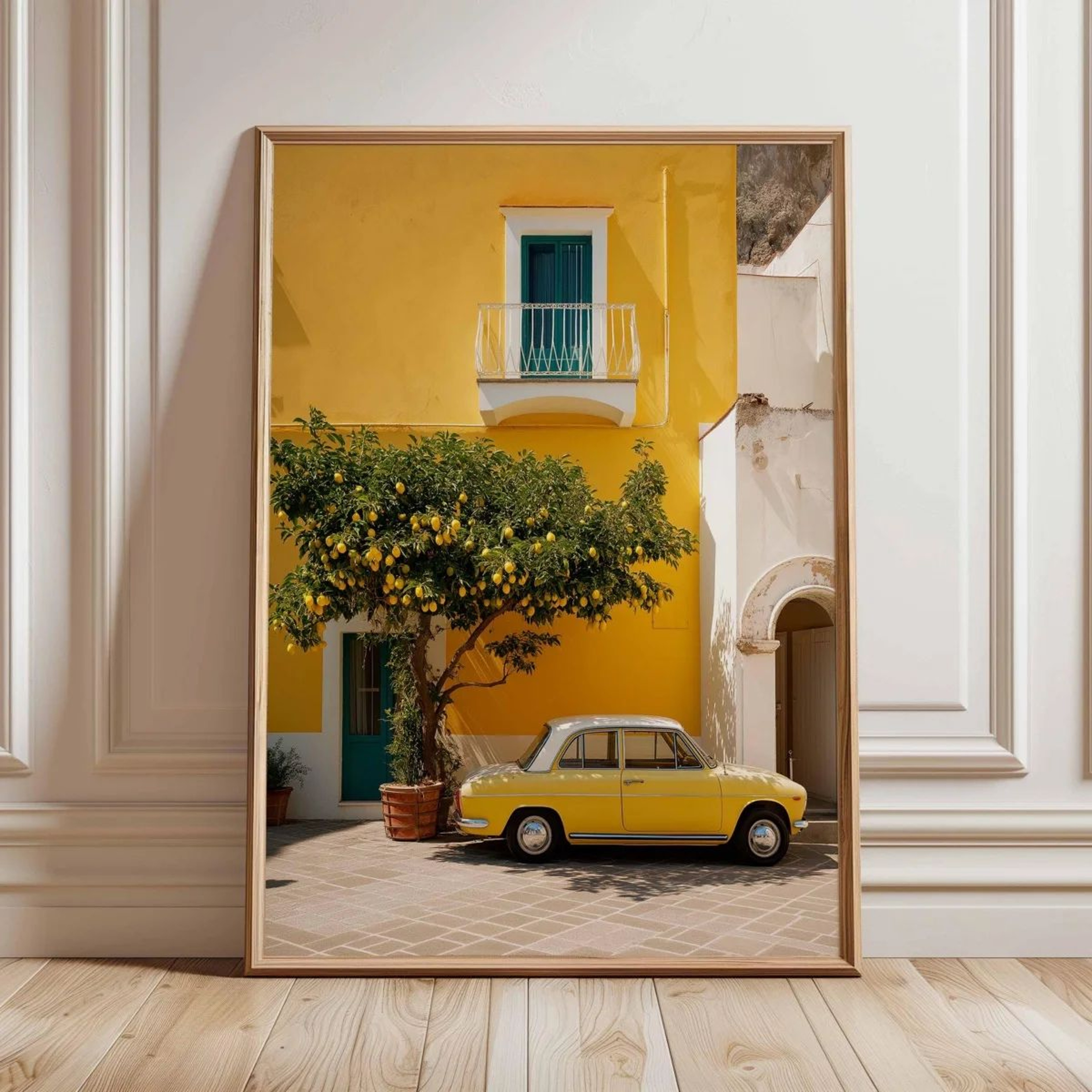 Italian Lemon Grove Canvas Art  Cottagecore Lemon Wall Art  Italian Landscape Print Set 10