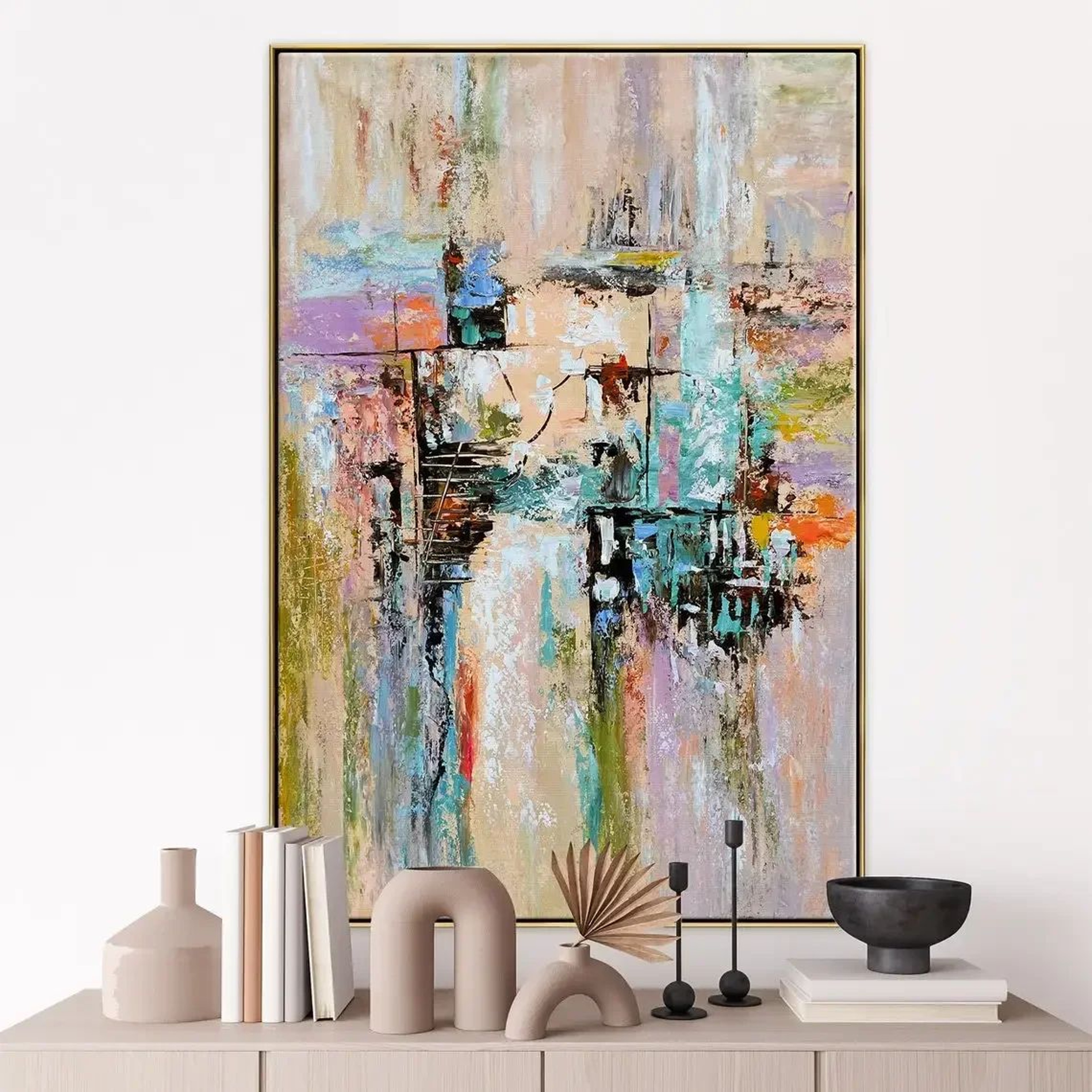 Luxe Horizon Abstract Gold Wall Art Handmade Textured Canvas For Modern Living Rooms 10
