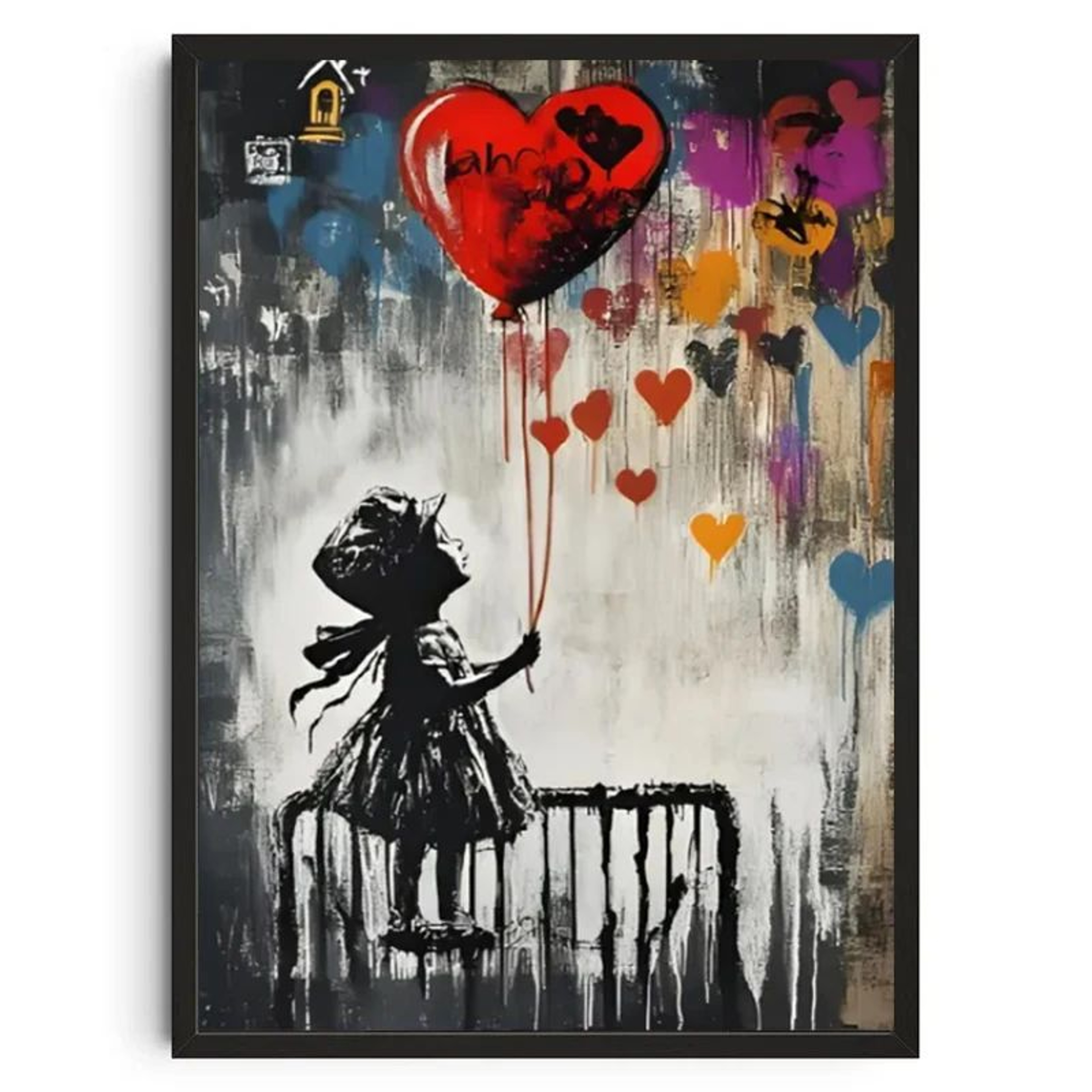 Banksy Wall Art Graffiti Canvas Print  Urban Street Art Poster For Modern Home Decor 9