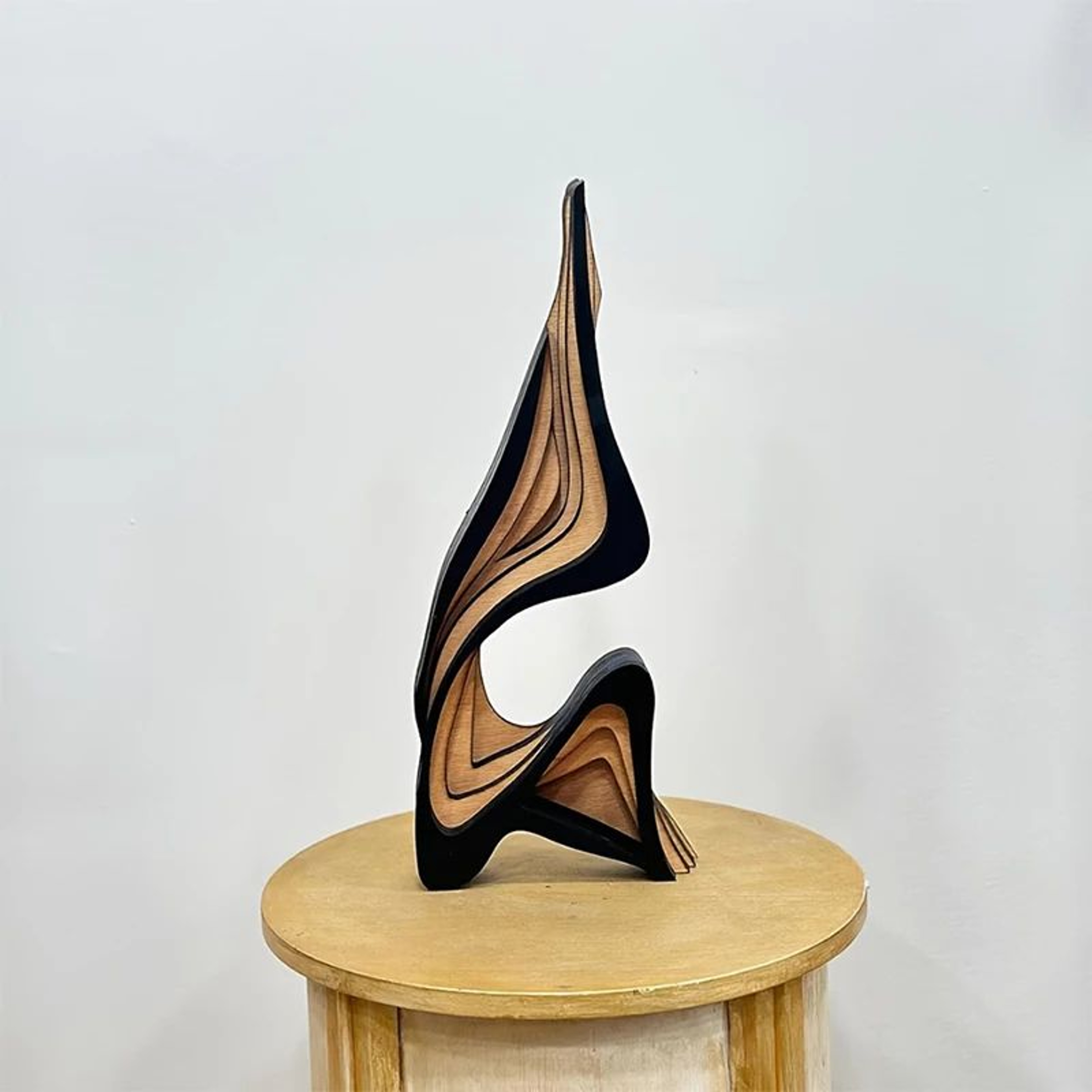 Modern Wooden Abstract Sculpture For Bookshelf Decor And Desk Styling 3