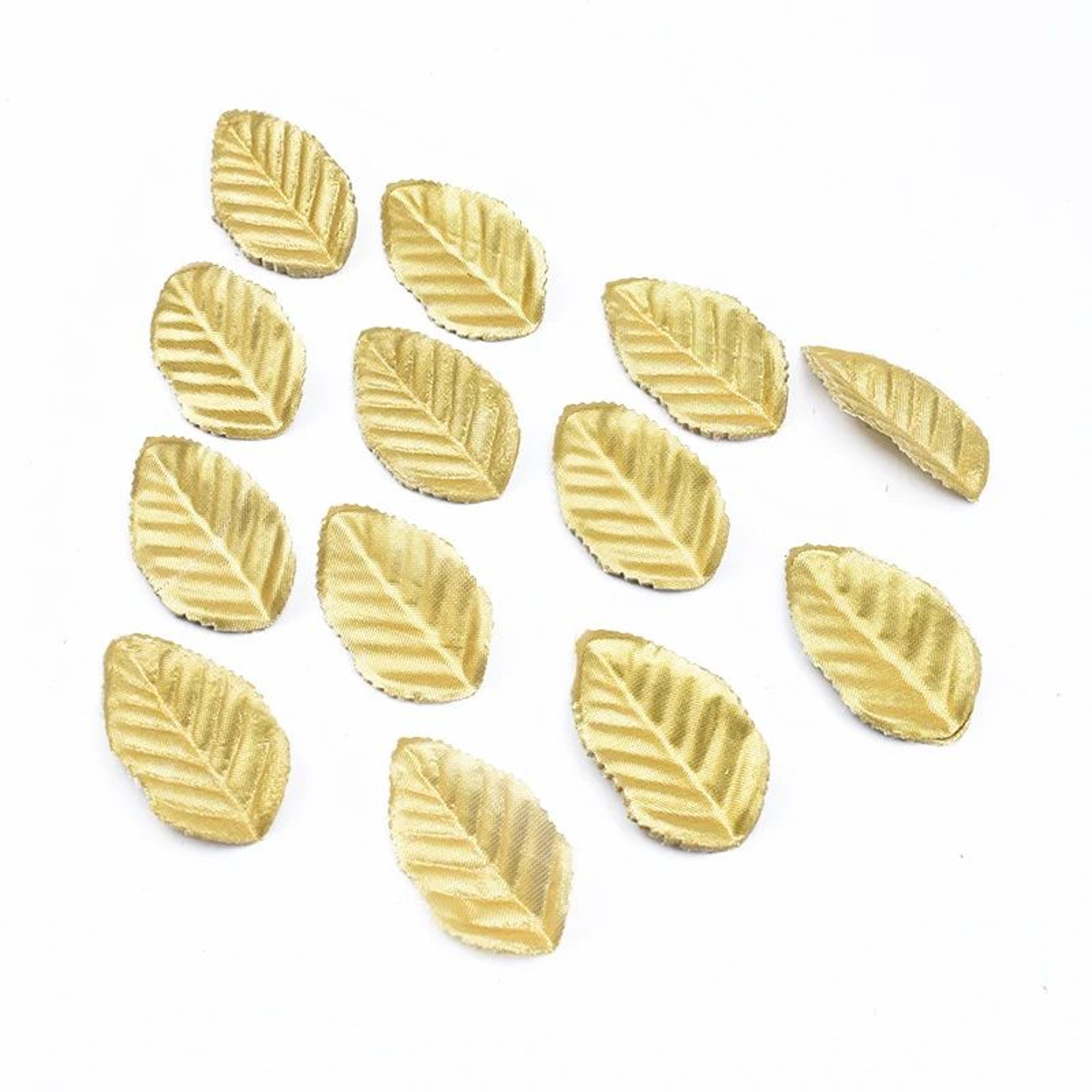 Golden Silk Leaf Decorations  100pcs Gold Leaf Decorations For Crafts Weddings  Holiday Styling 5