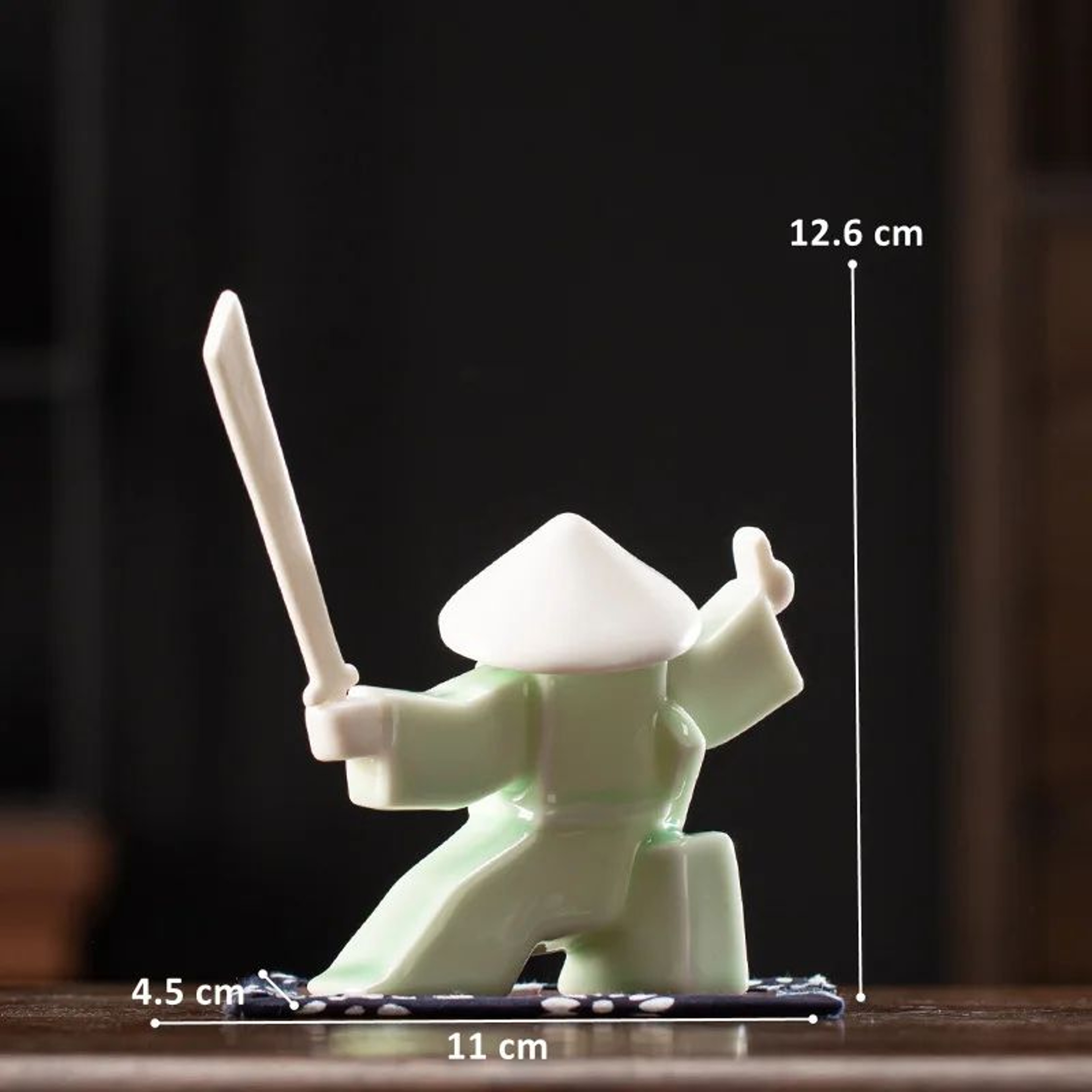 Zen Warrior Ceramic Samurai Figurine  Minimalist Blanc De Chine Decor 9