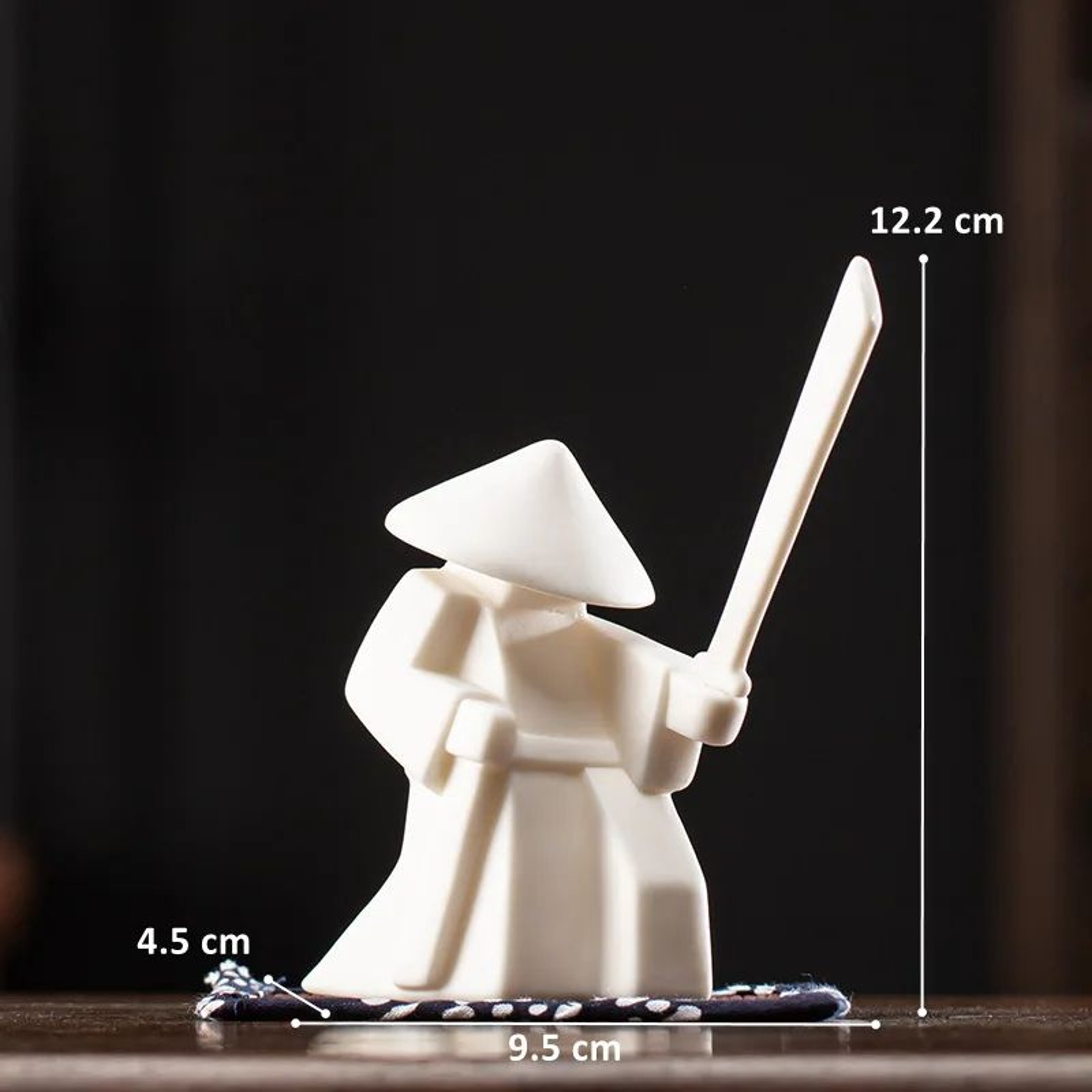 Zen Warrior Ceramic Samurai Figurine  Minimalist Blanc De Chine Decor 10