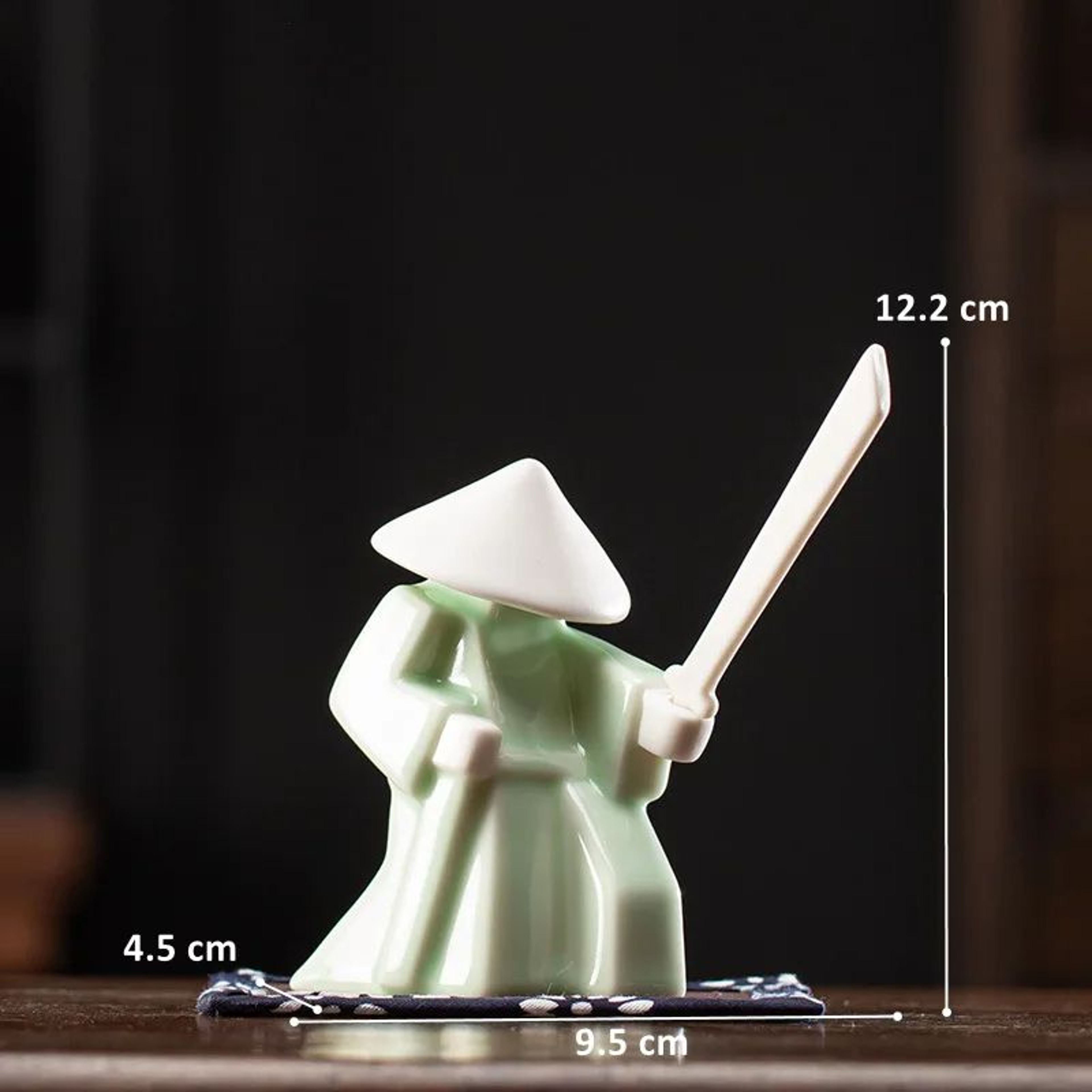 Zen Warrior Ceramic Samurai Figurine  Minimalist Blanc De Chine Decor 11