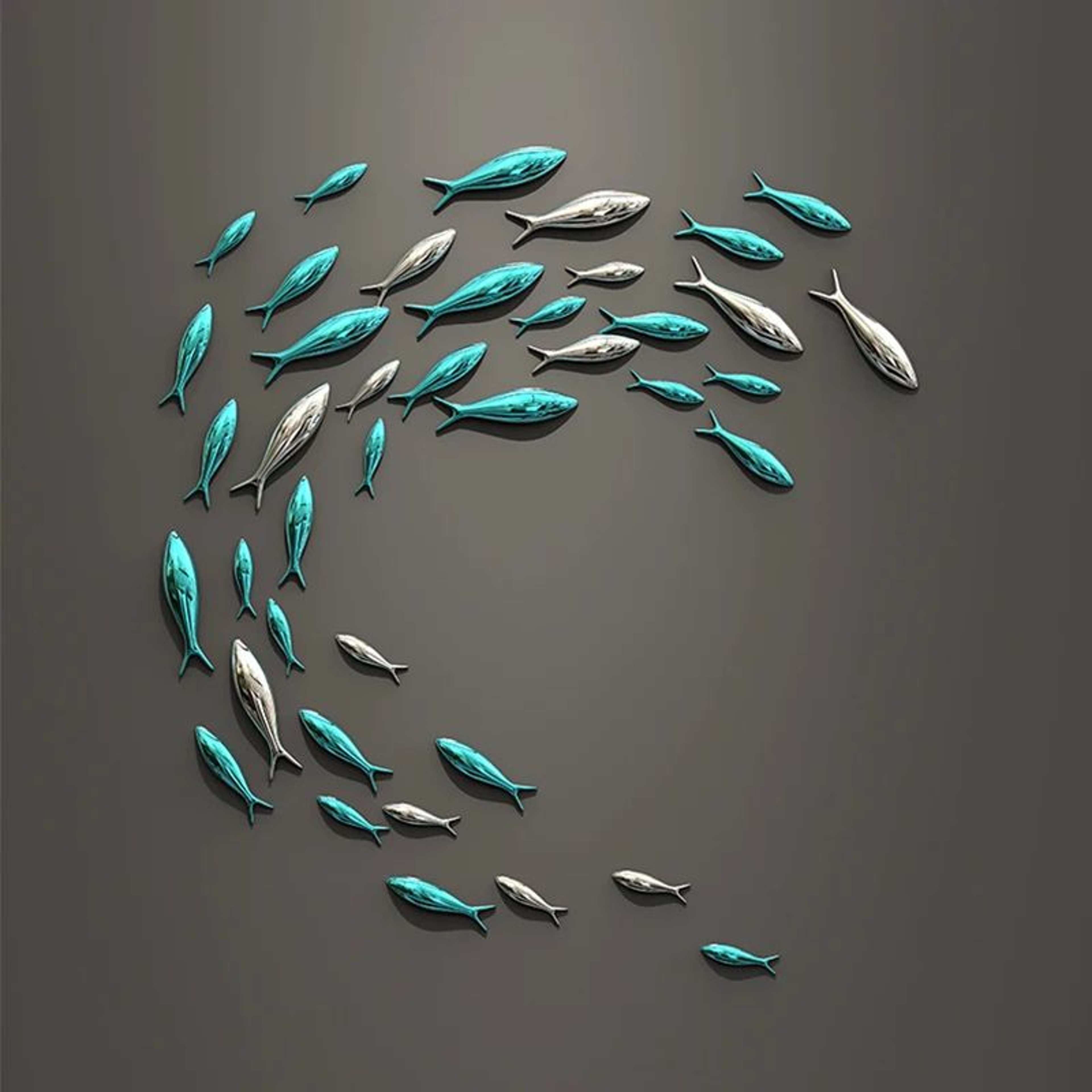 3D Electroplated Fish Wall Decor Set  Modern Metallic Art For Living Room  Restaurant Walls 0