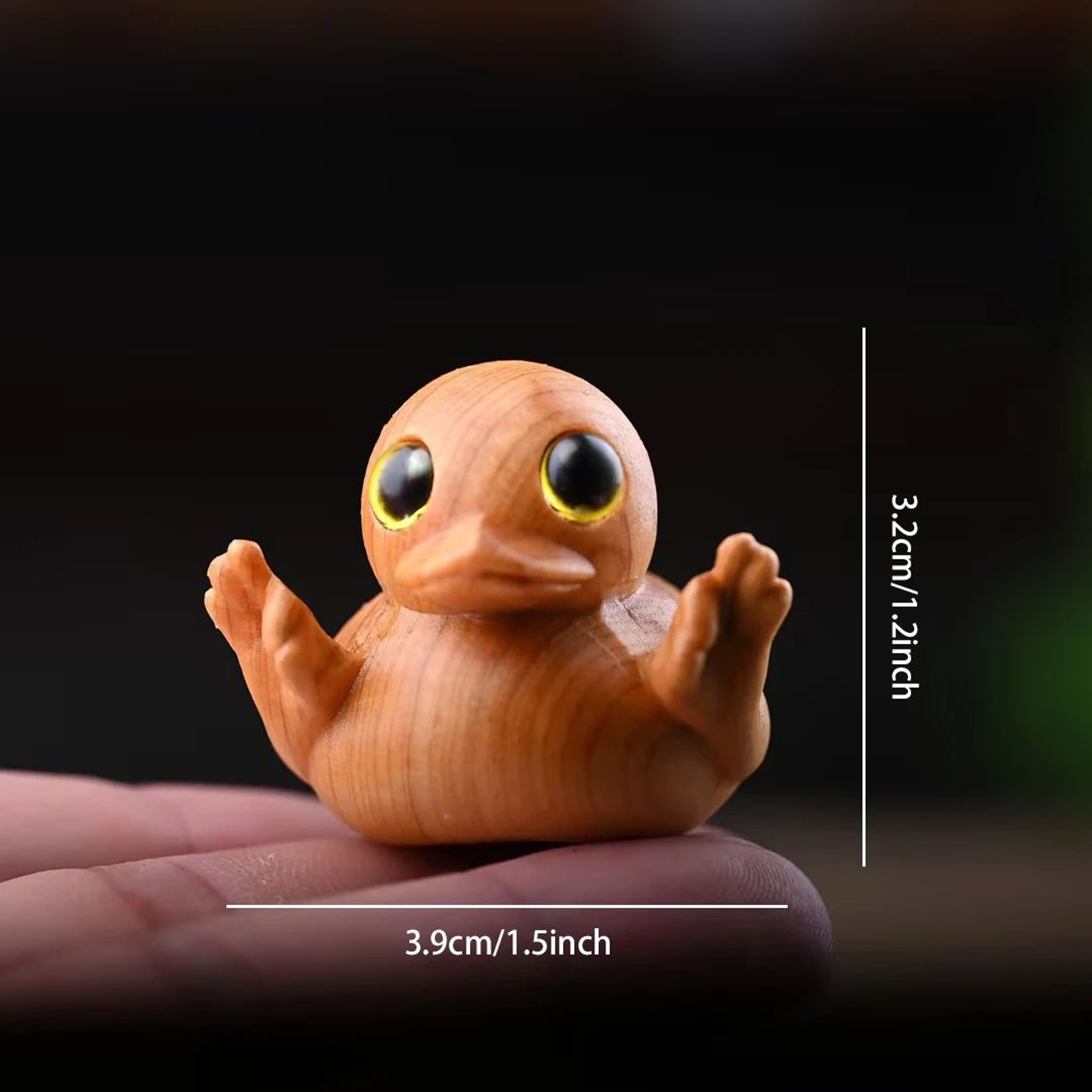 HandCarved Wooden Duck Figurine  Cute Minimalist Desk  Home Decor 4