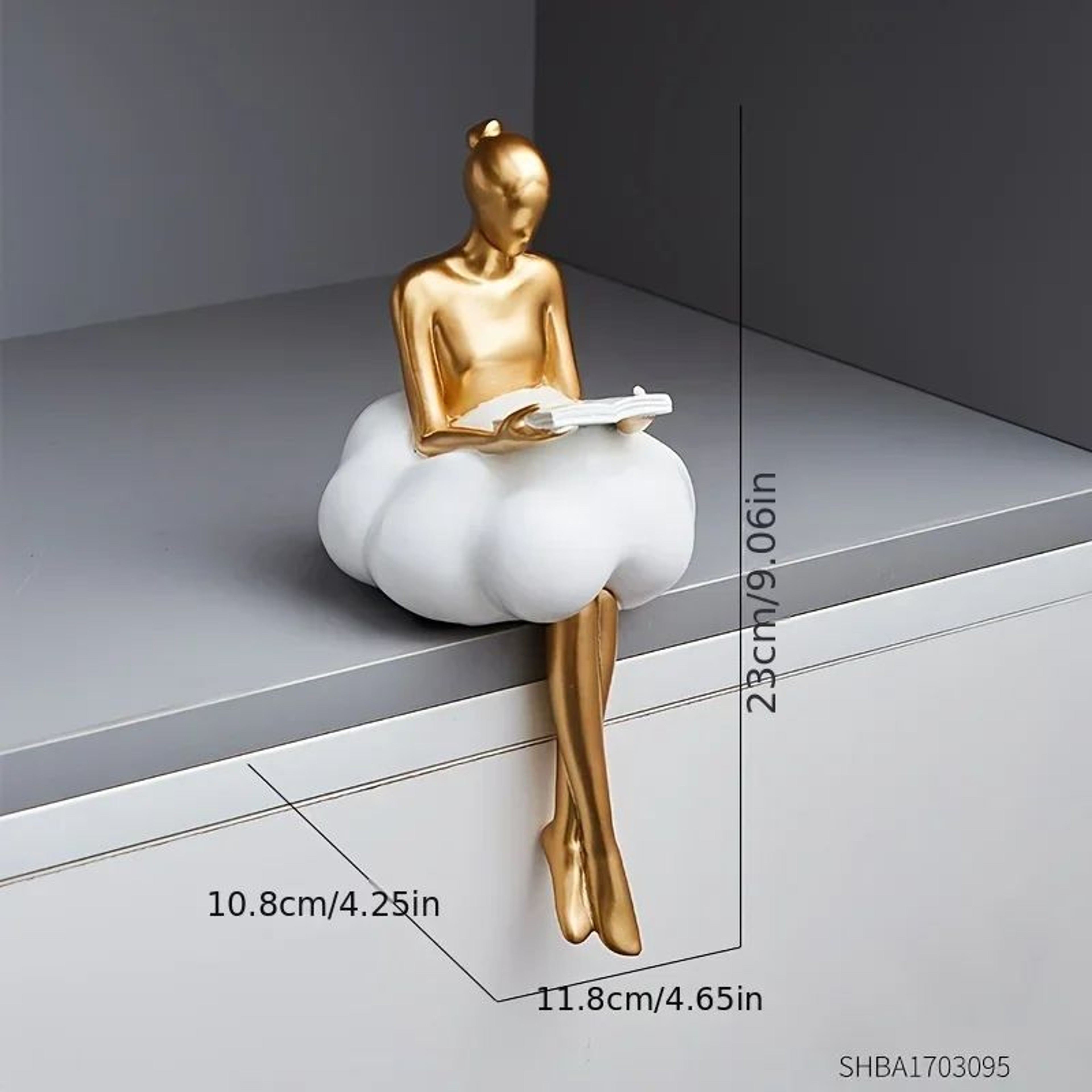 Cloud Girl Abstract Sculpture  Modern Table Statue For Aesthetic Home Decor 6